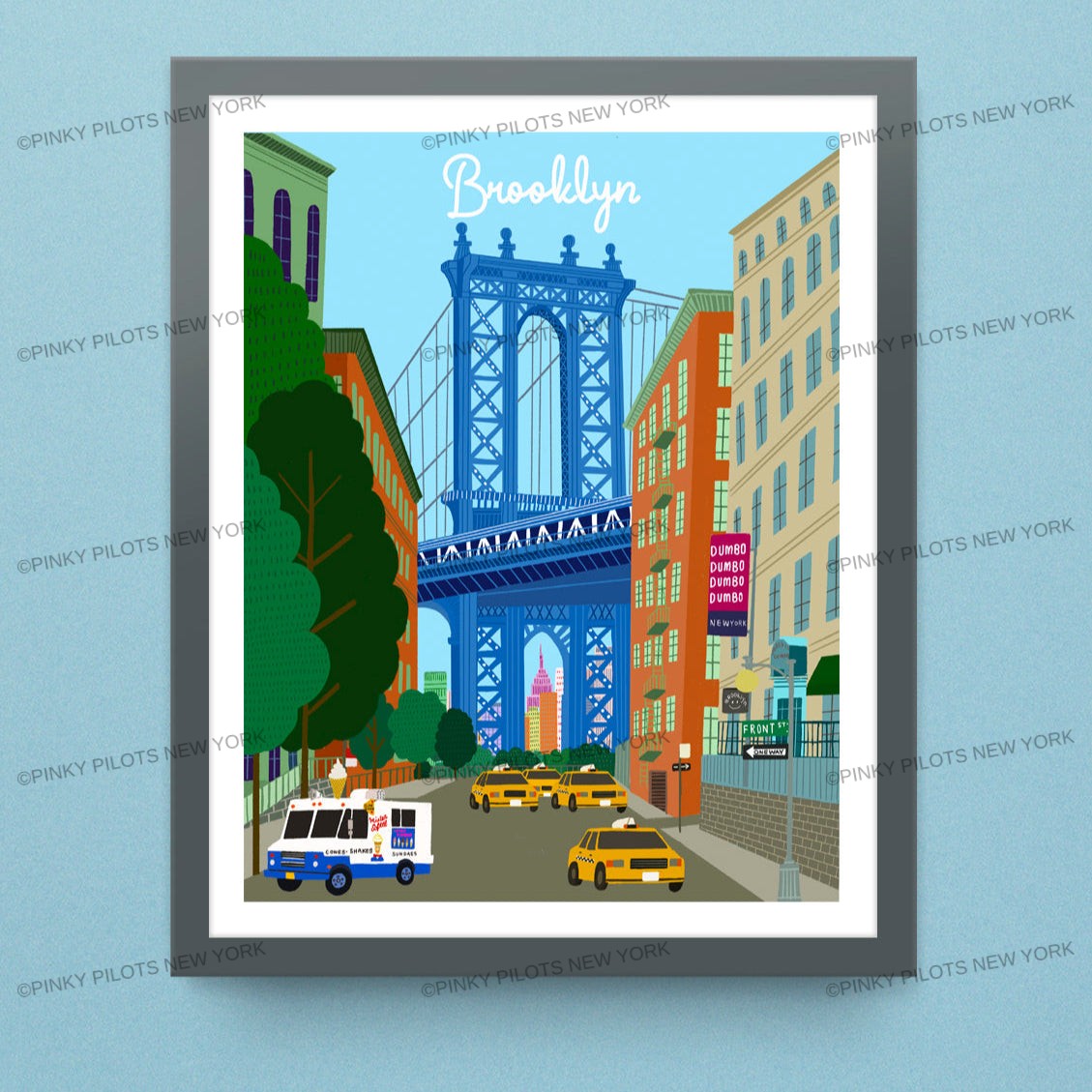 Dumbo Brooklyn New York Ilustration/ Brooklyn Dumbo Art