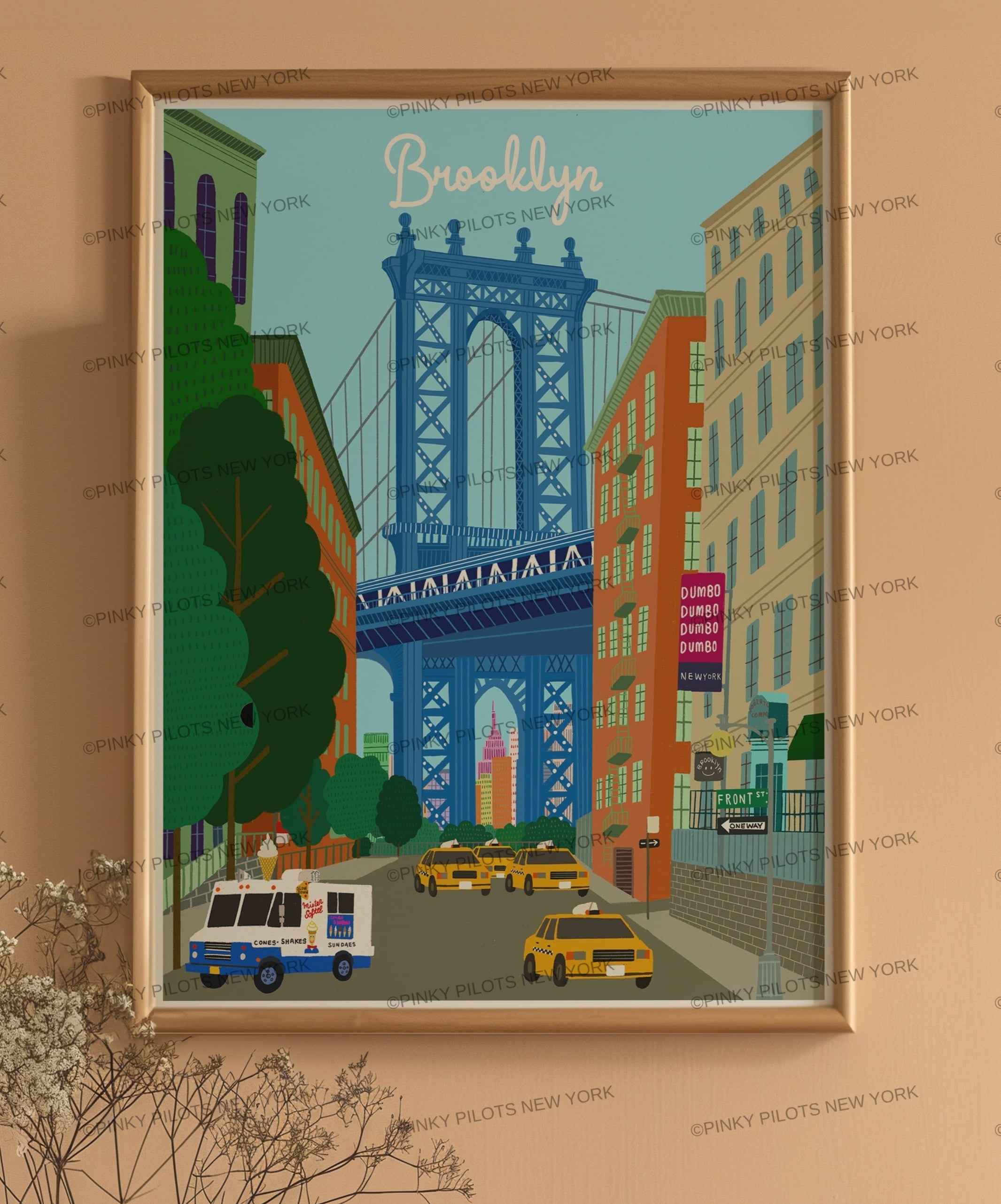 Dumbo Brooklyn New York Ilustration/ Brooklyn Dumbo Art
