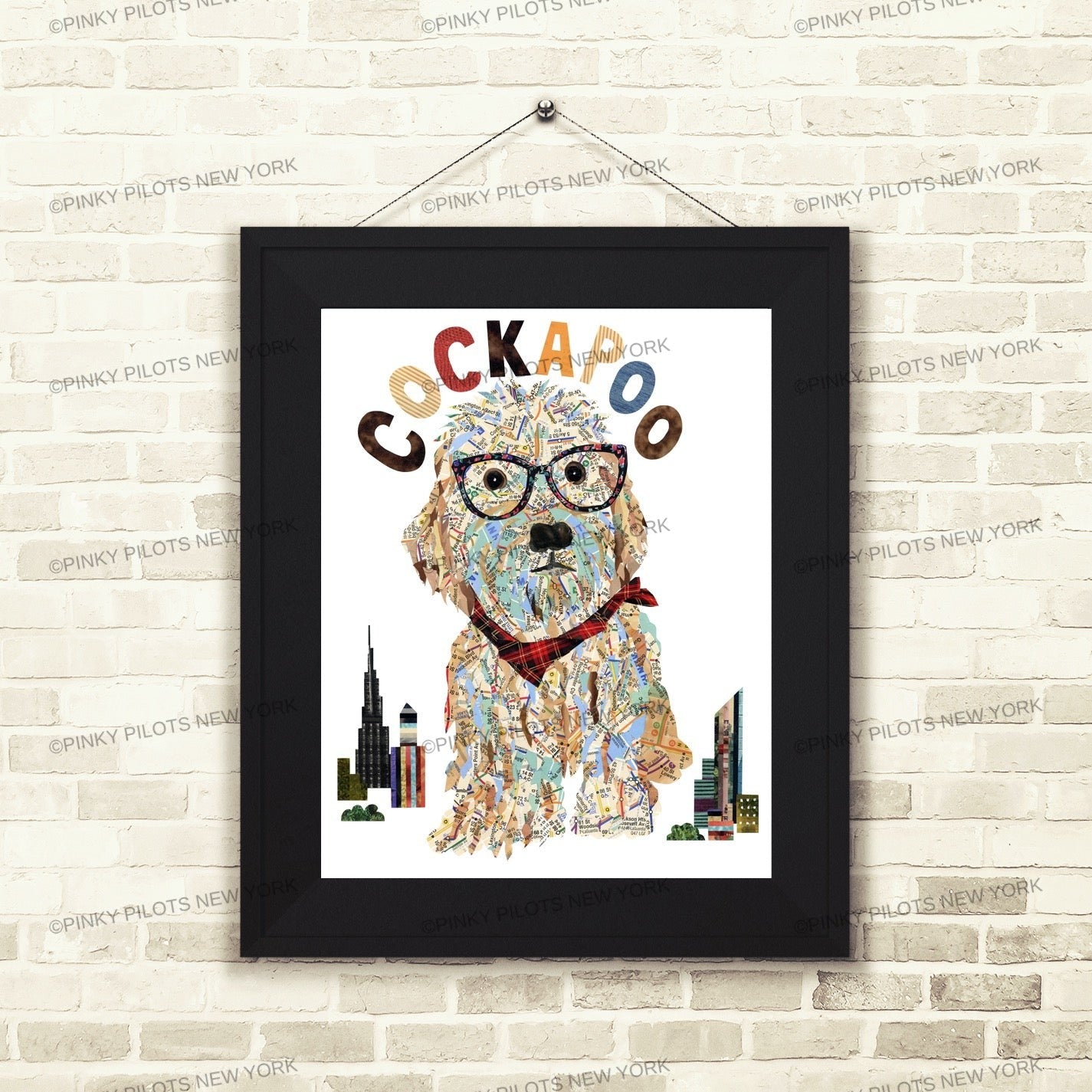 Map dog COCKAPOO /COCKAPOO ART PRINT