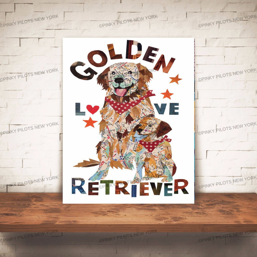 Map dog love golden dog/ Golden retriever