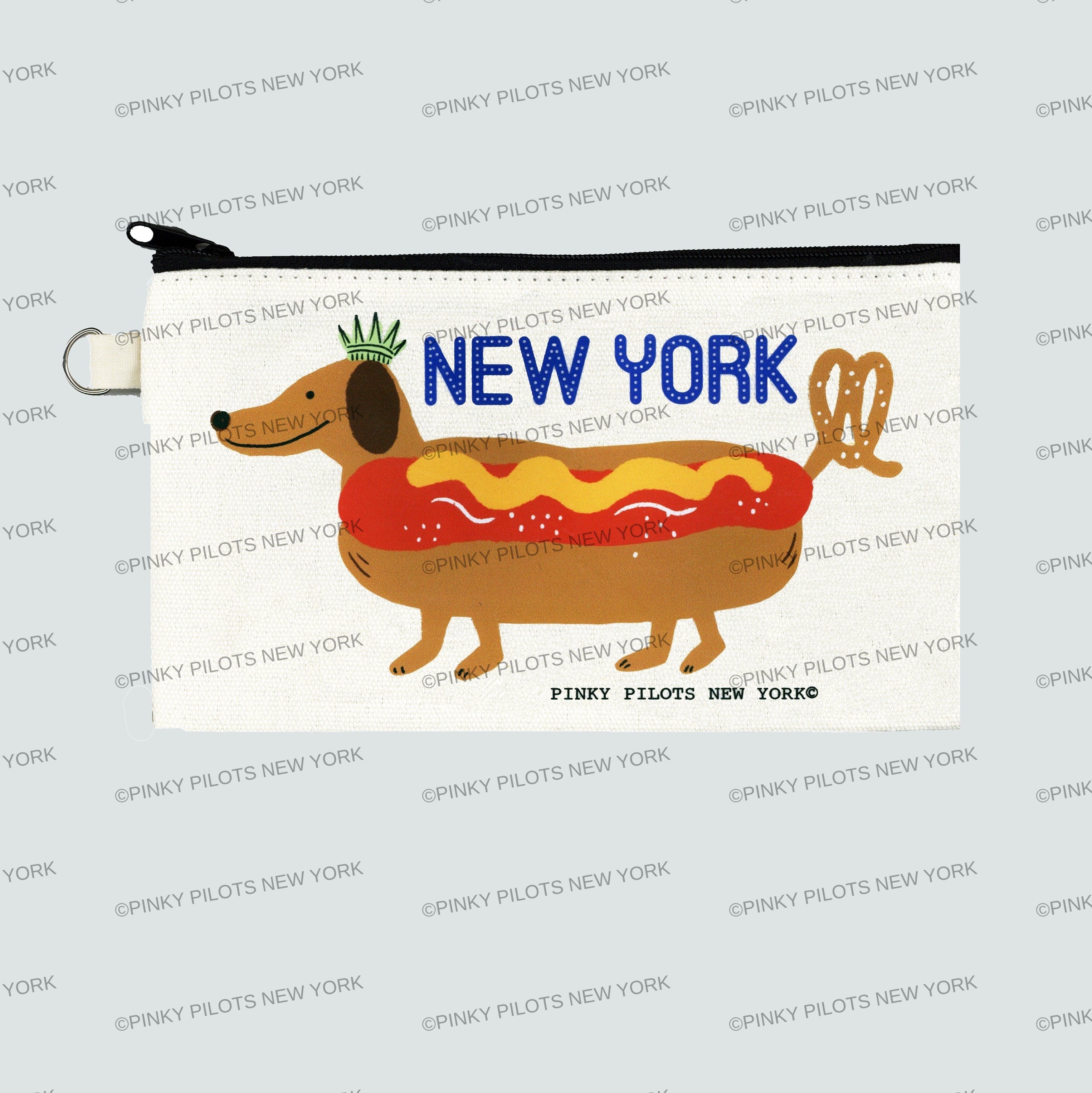 Hot Dog New York Cotton Canvas Pouch