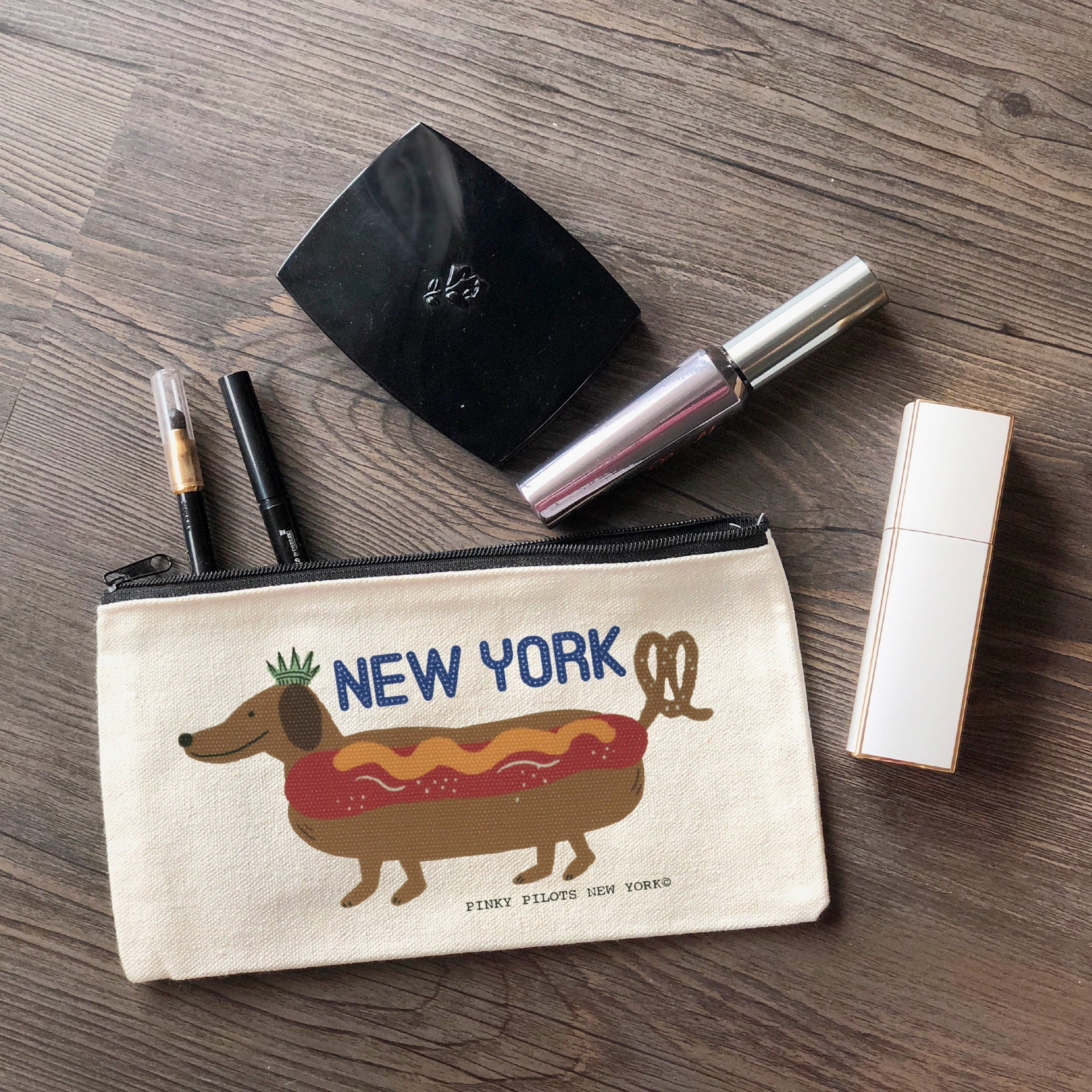 Hot Dog New York Cotton Canvas Pouch