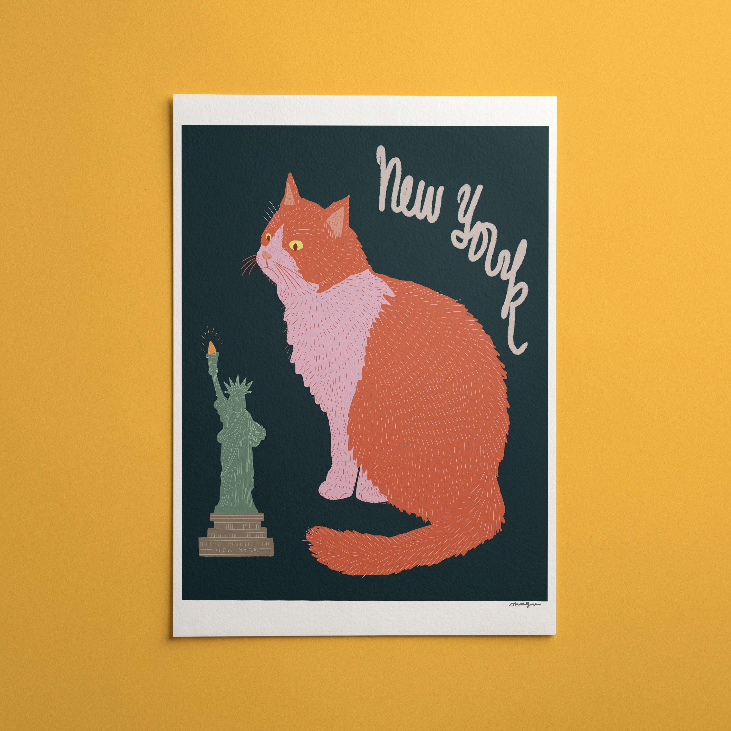 Cat art print/cat illustration /cat print wall art/art print cat