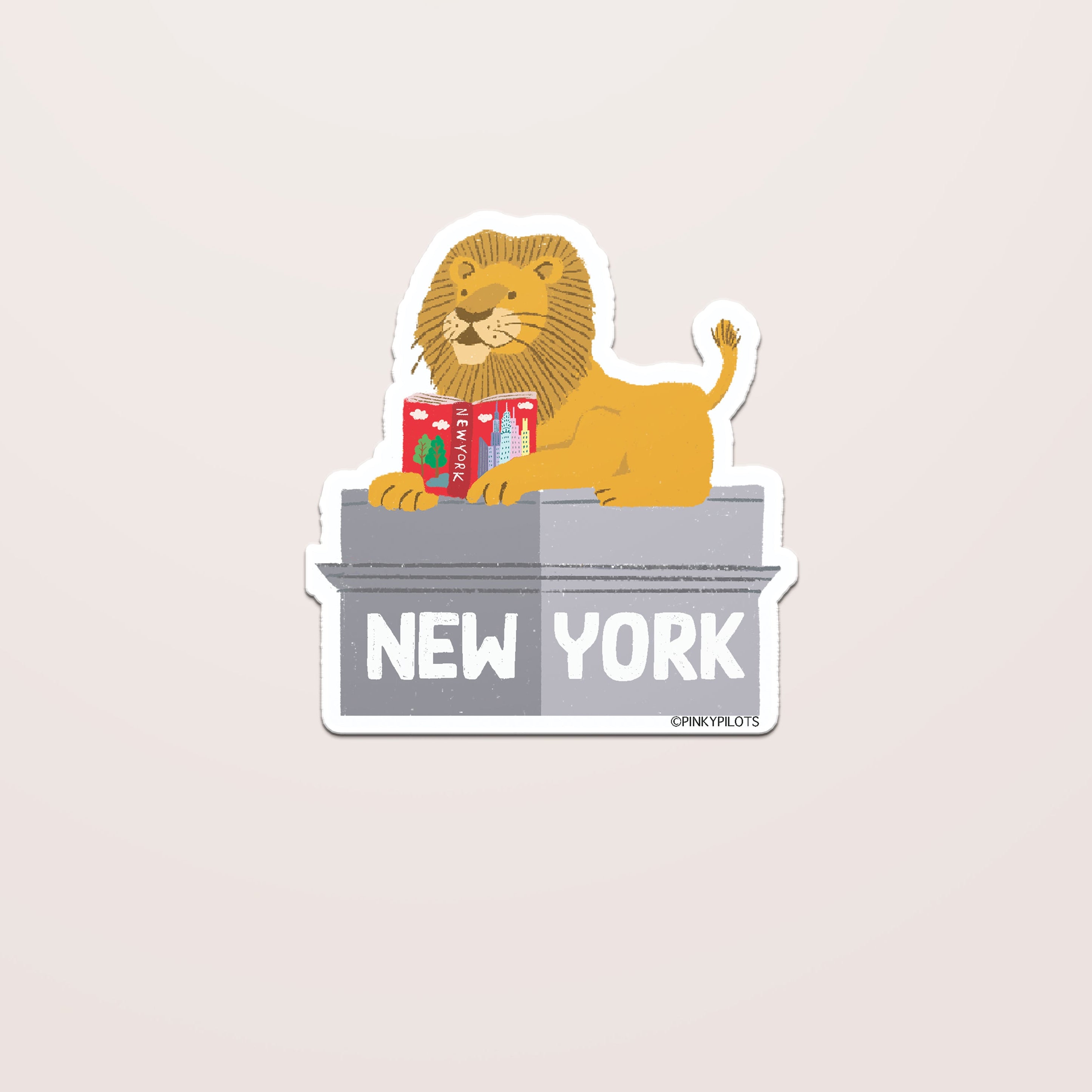 NYC LIBRARY LION  STICKER