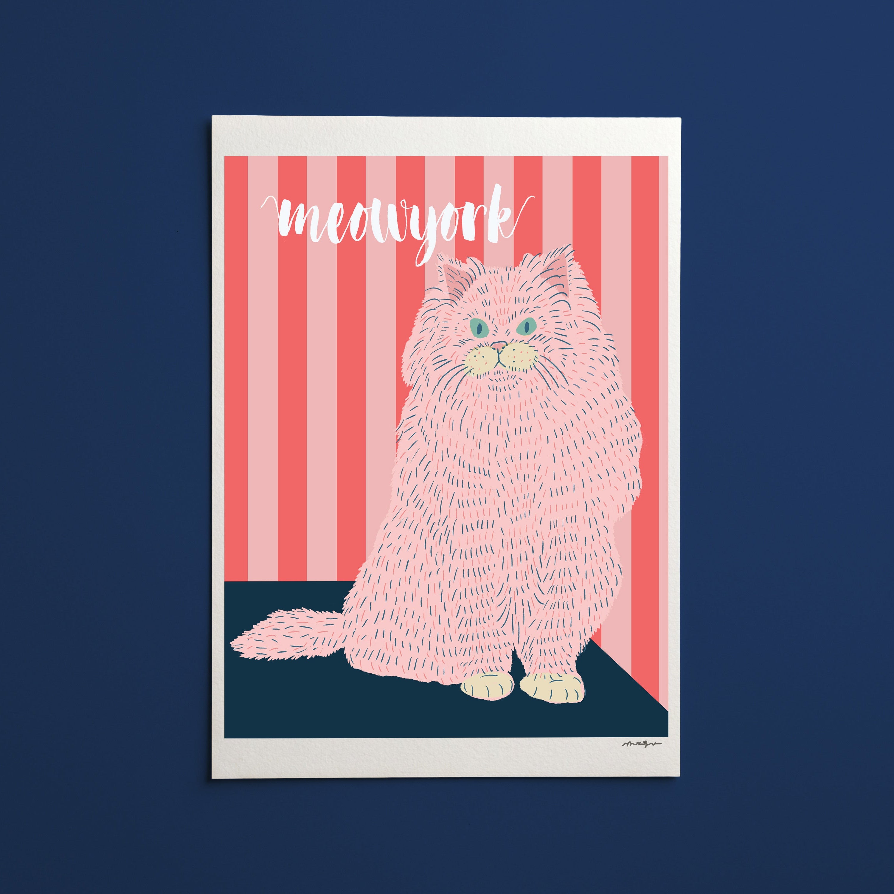 Cat art print/cat illustration /Persian cat art print
