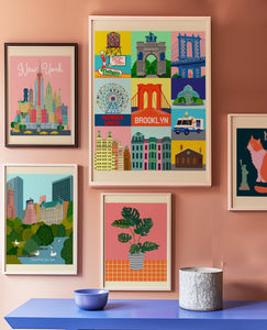 Brooklyn New York illustration /BROOKLYN ART/NEW YORK illustration/Brooklyn illustration/Brooklyn New York