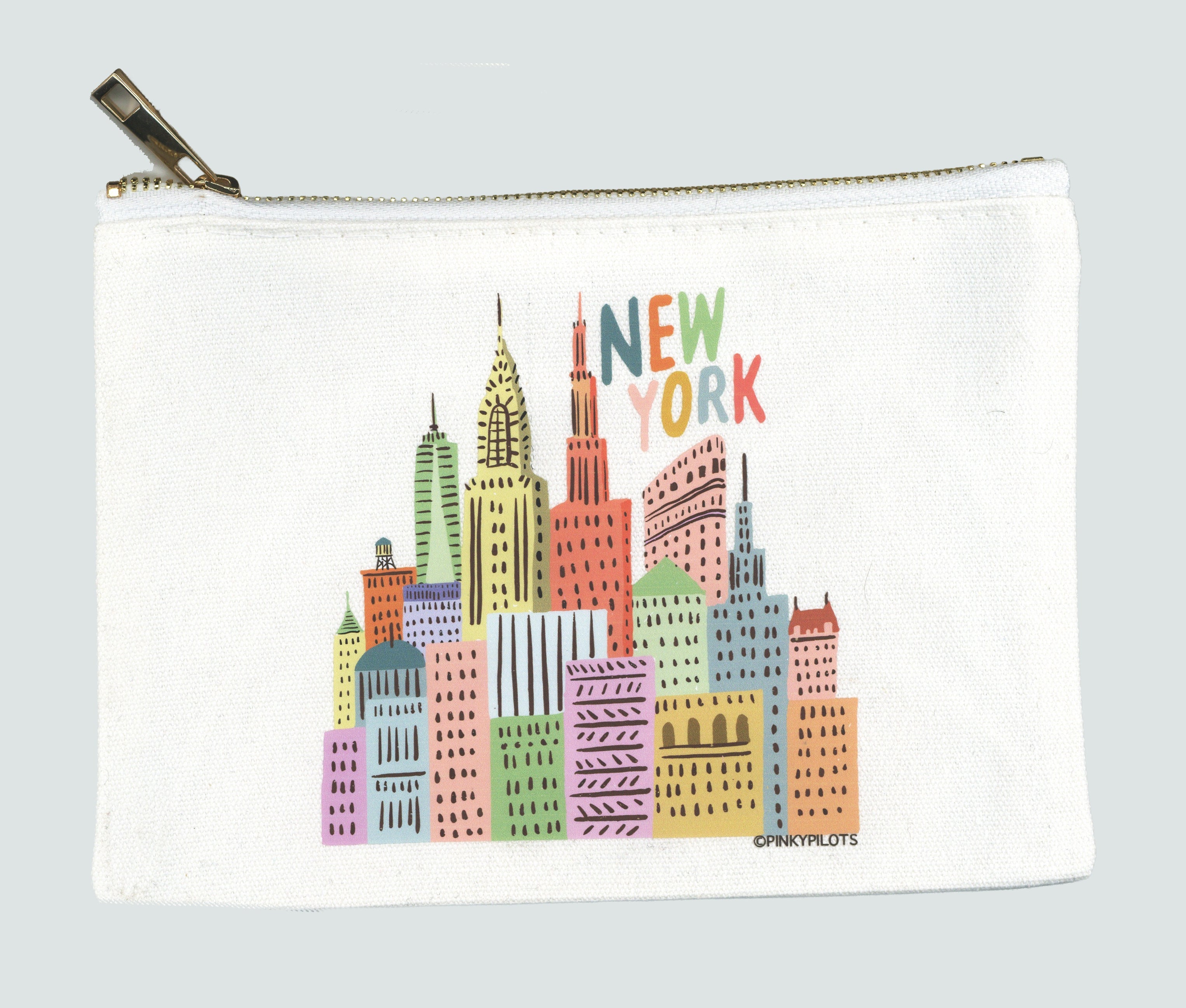 NEW YORK CANVAS COSMETIC MAKEUP BAG