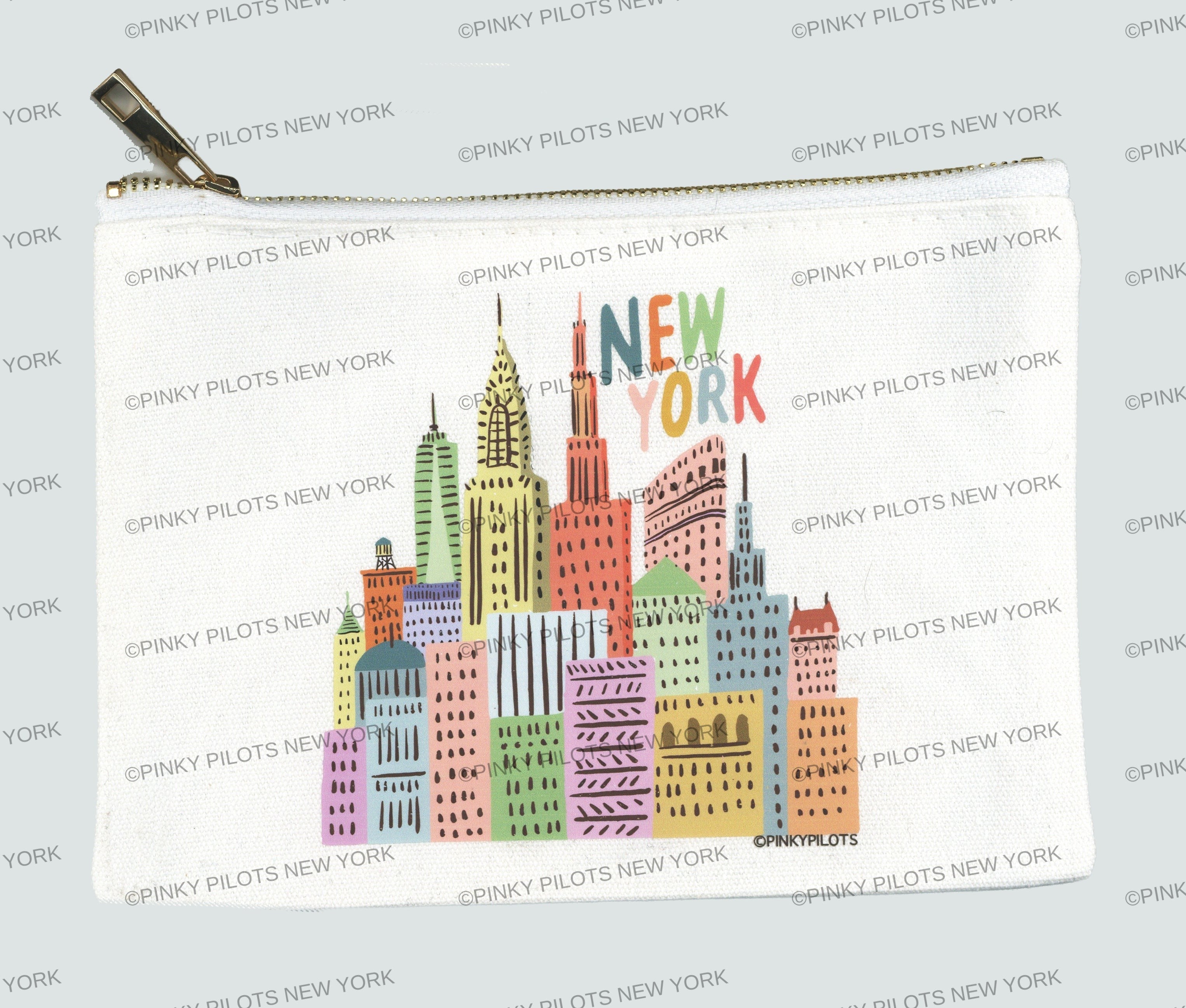 NEW YORK CANVAS COSMETIC MAKEUP BAG