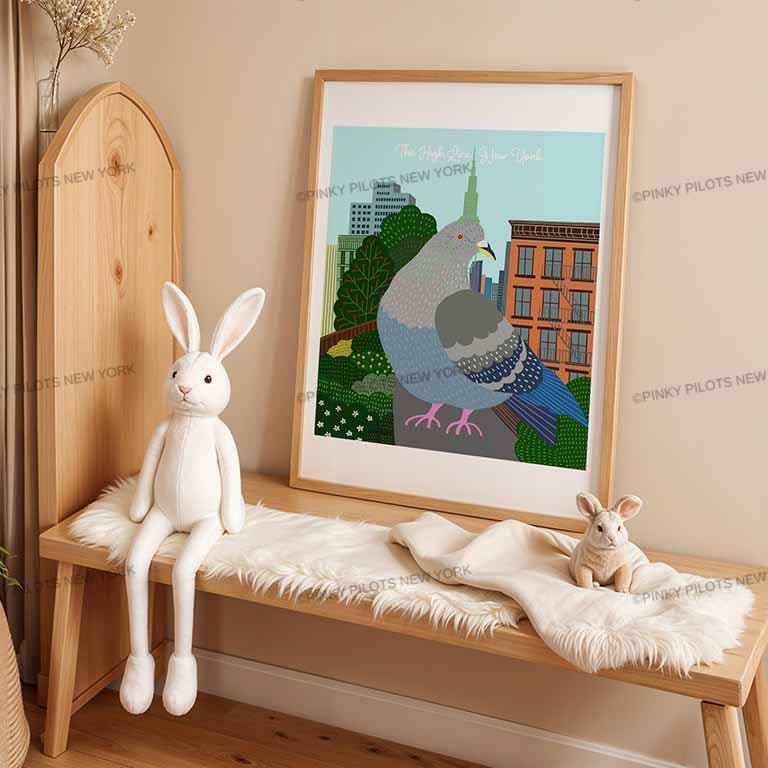 The High Line New York/NYC Pigeon Art Print