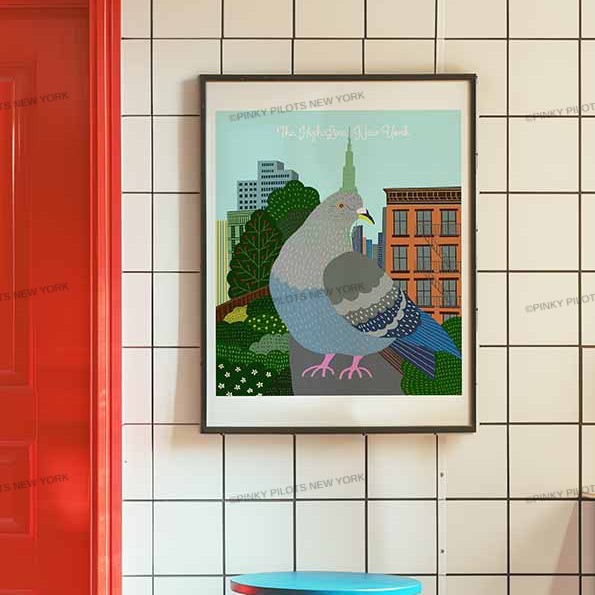 The High Line New York/NYC Pigeon Art Print