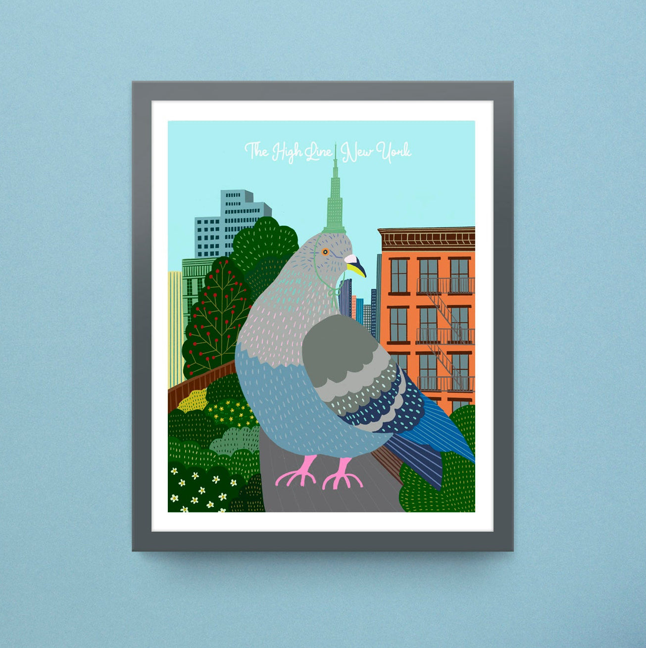 The High Line New York/NYC Pigeon Art Print