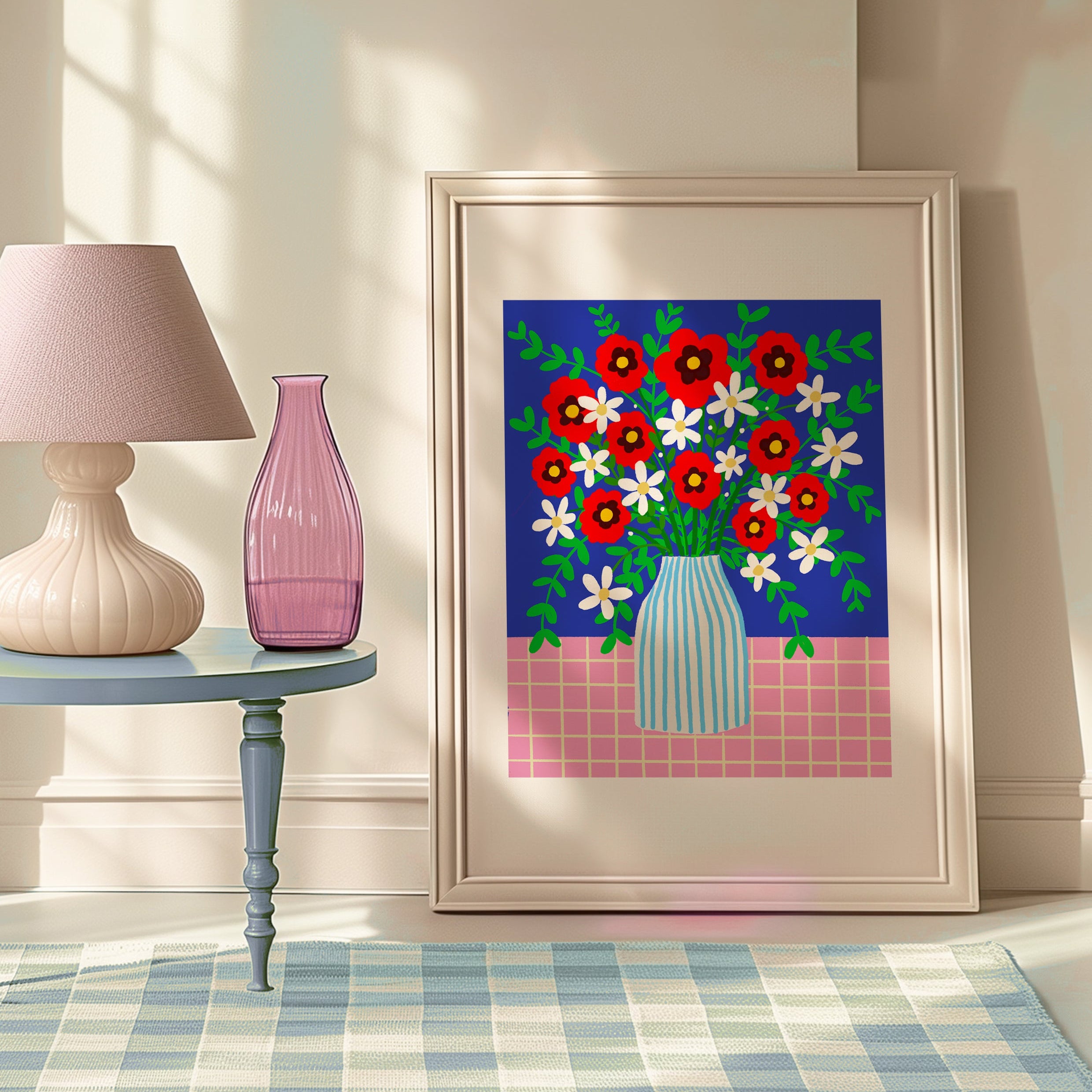 Abstract Flowers Print /Floral Vase Illustration/Abstract Floral Print
