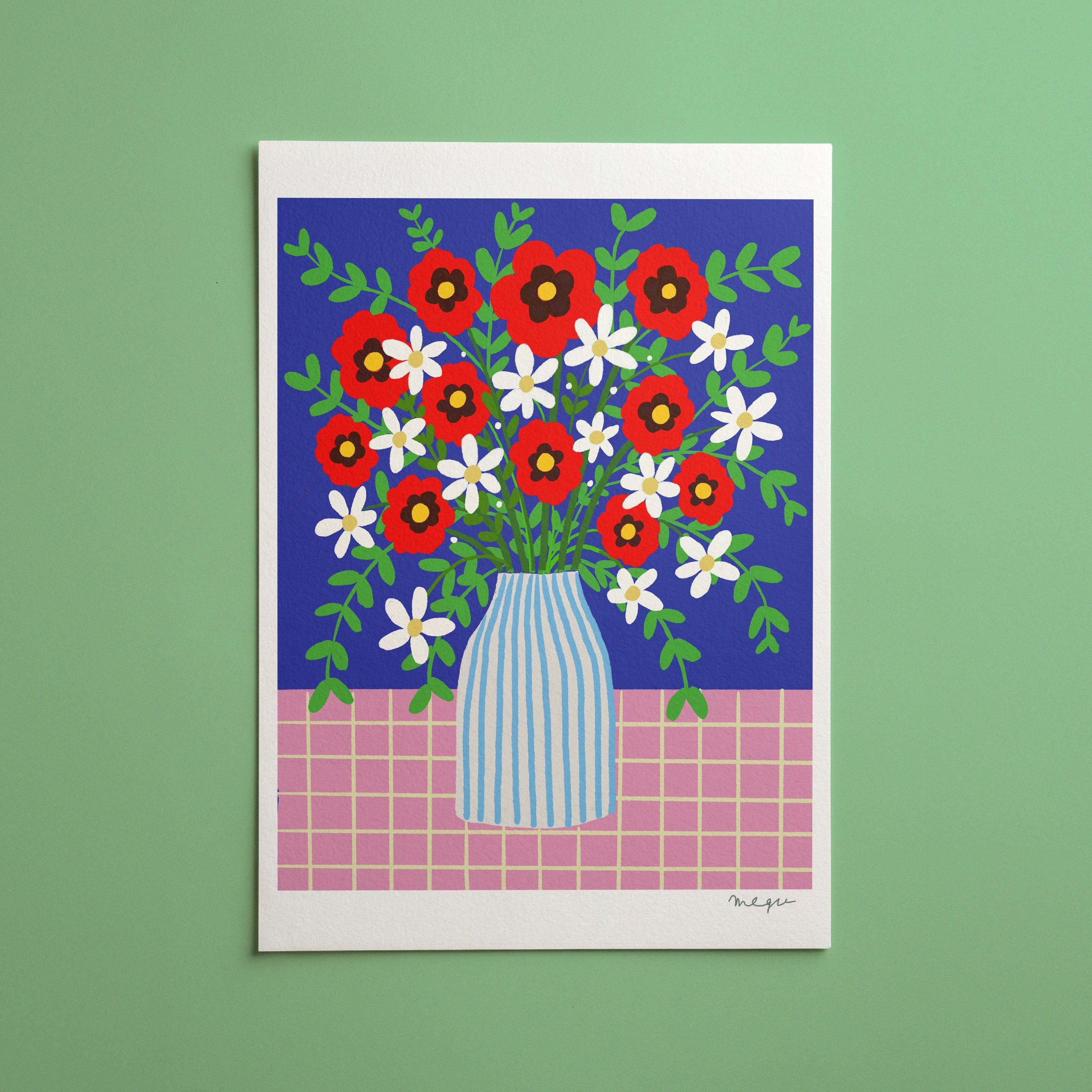 Abstract Flowers Print /Floral Vase Illustration/Abstract Floral Print