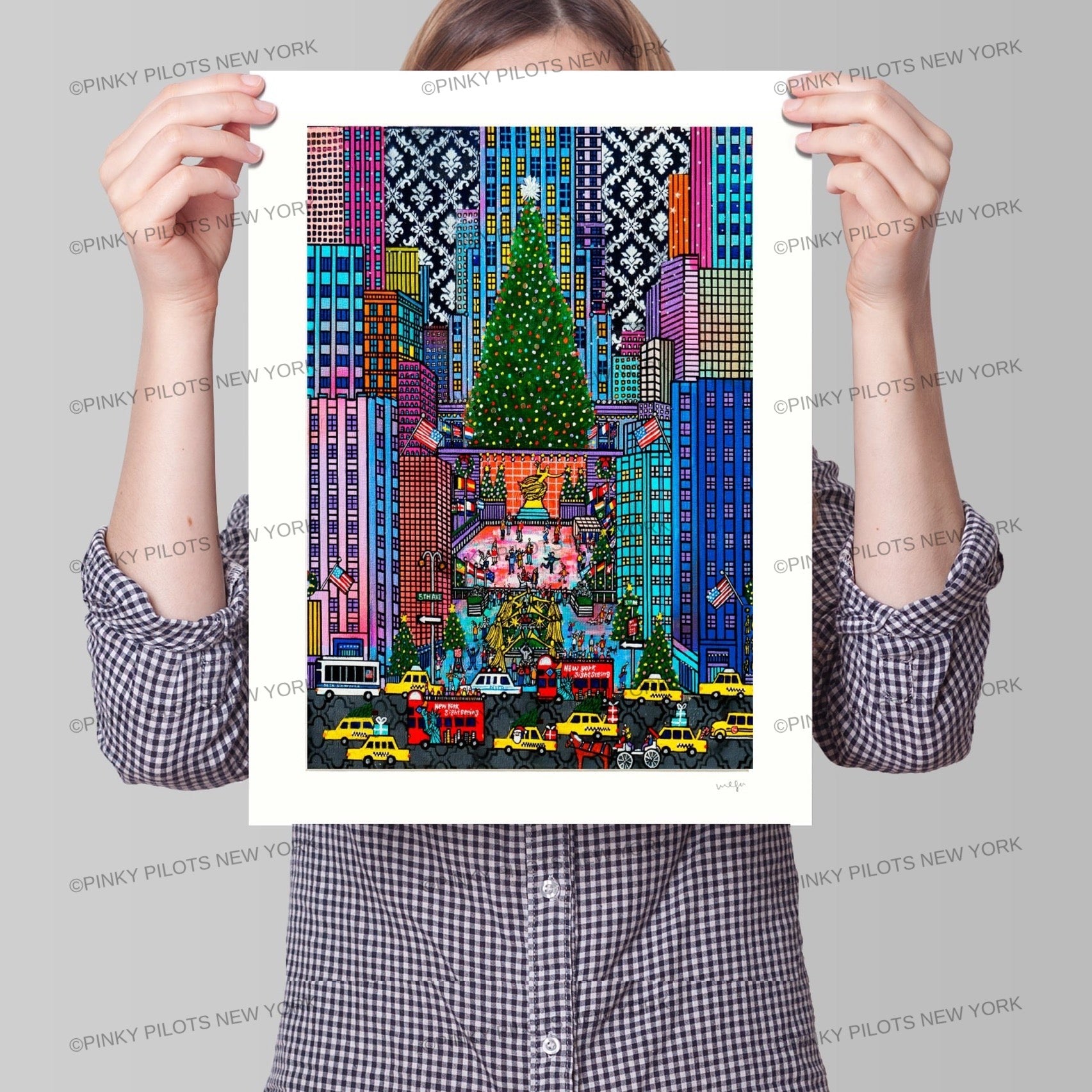 Merry Christmas in NYC" Rockefeller center New York /5TH AVE NYC