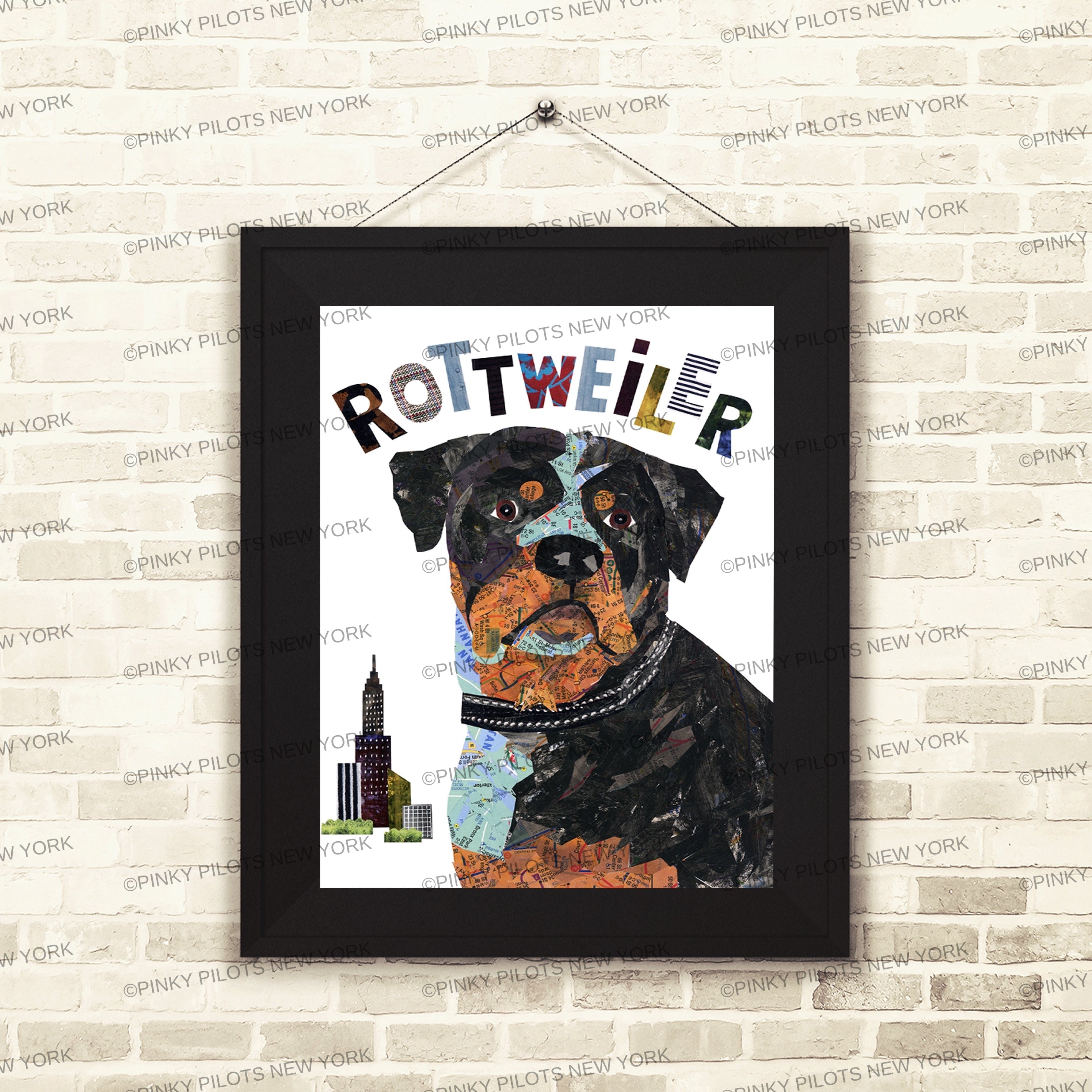 Map dog ROTTWEILER dog art