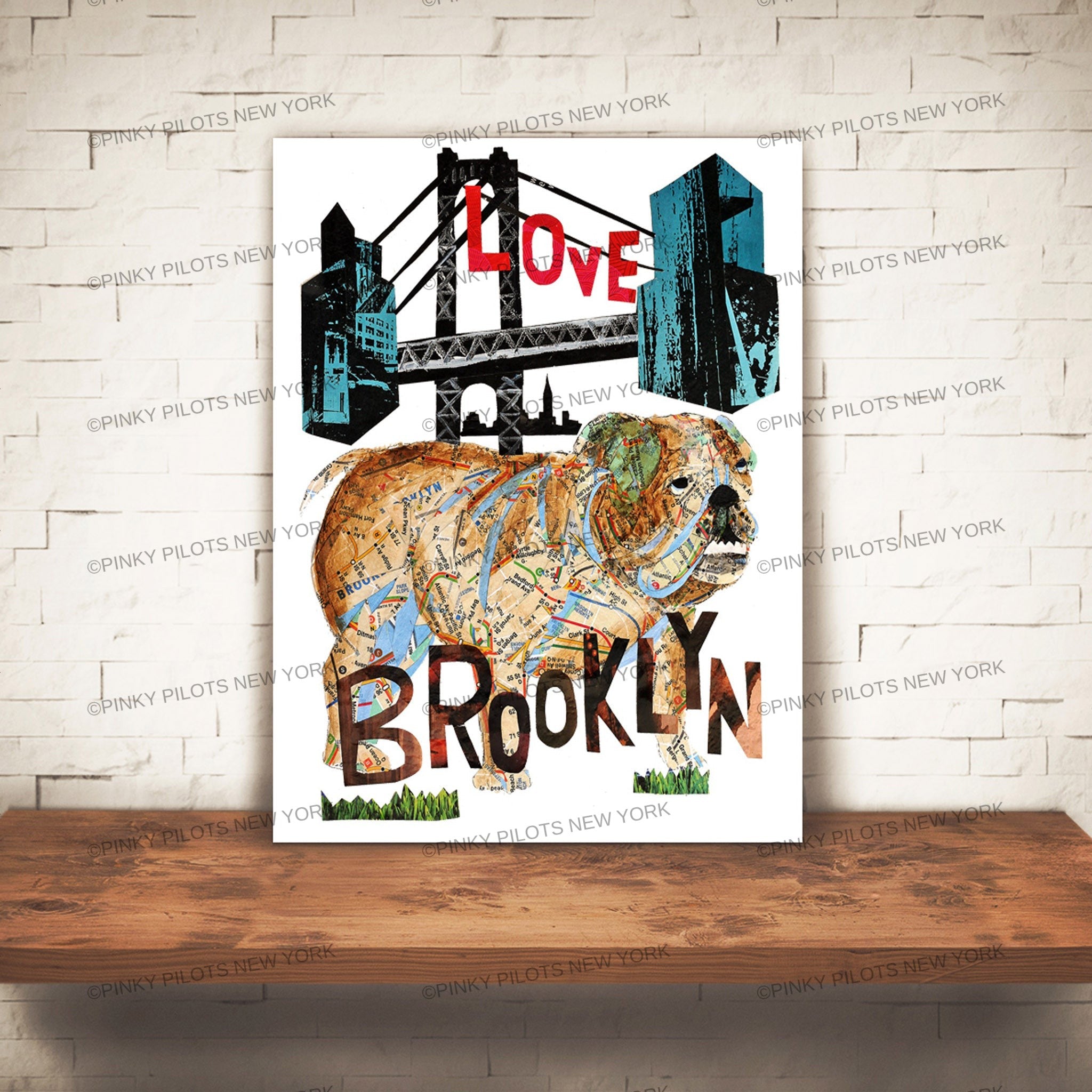 Map dog love BROOKLYN BULL DOG