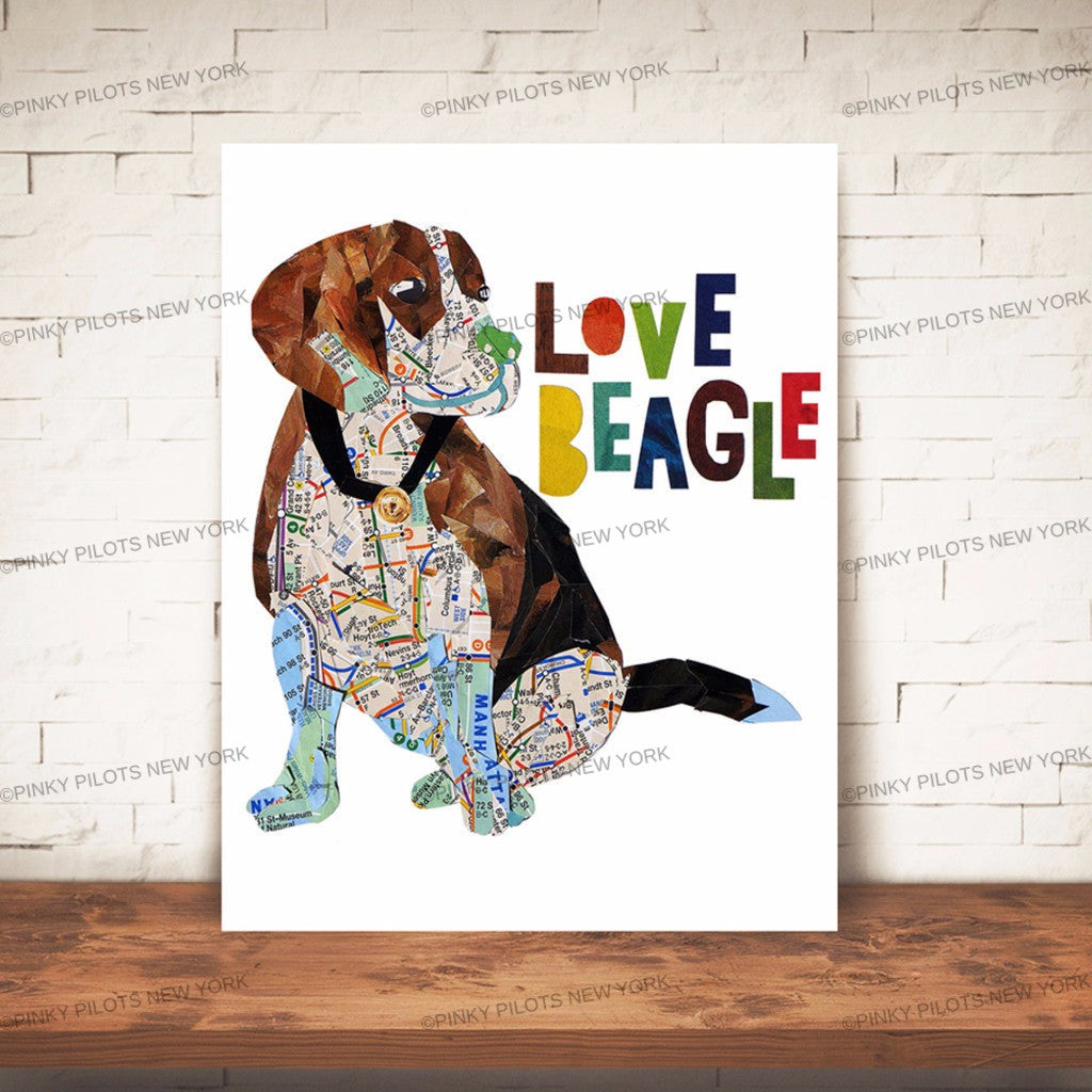 Map dog "Love Beagle dog"