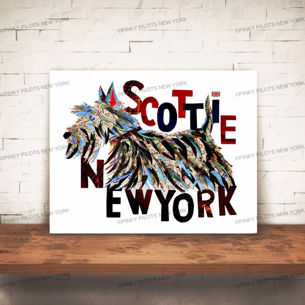 Map dog Love Scottie dog