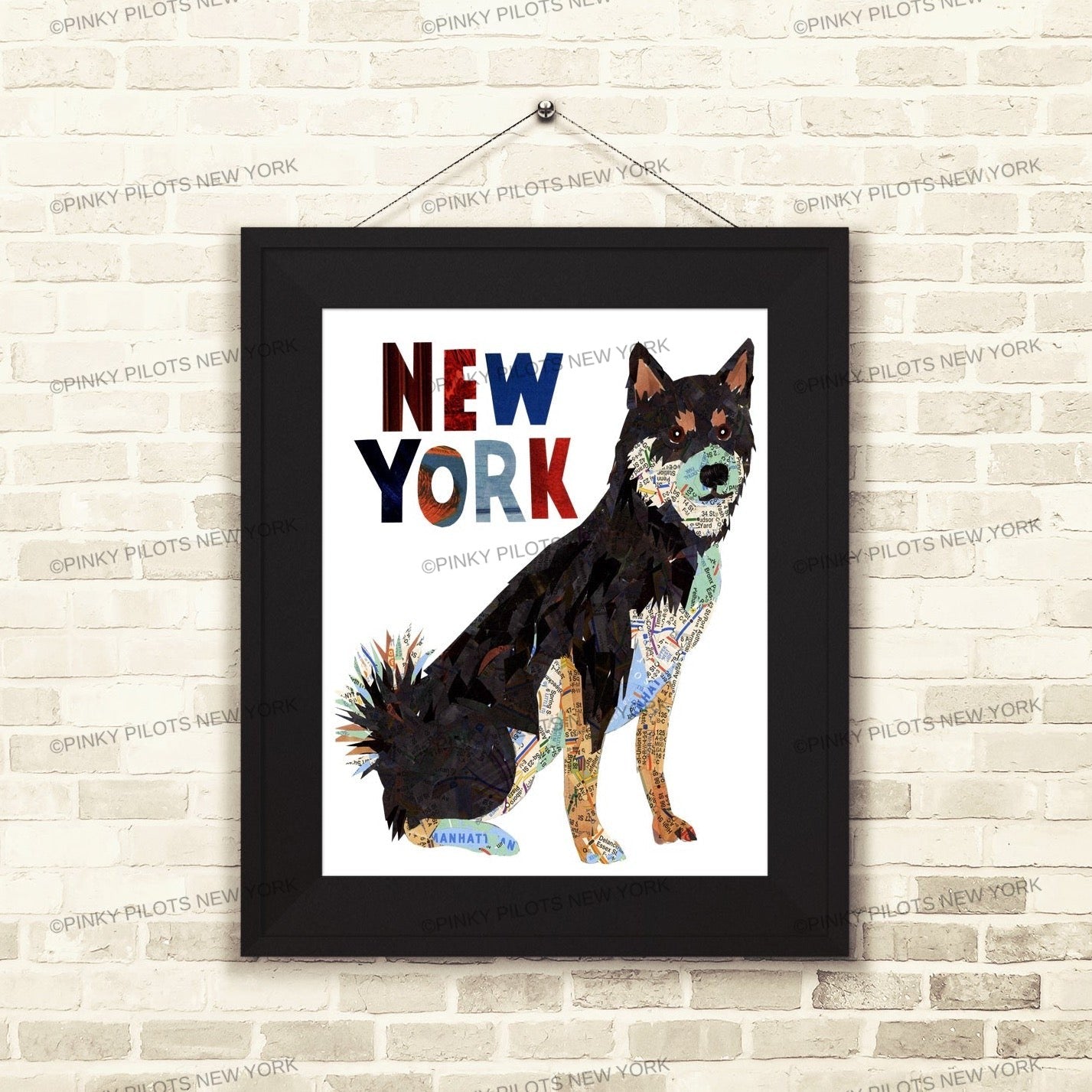map dog SHIBA INU DOG ART