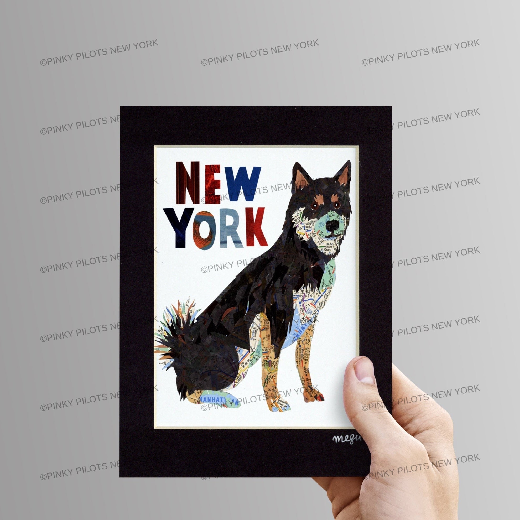 map dog SHIBA INU DOG ART