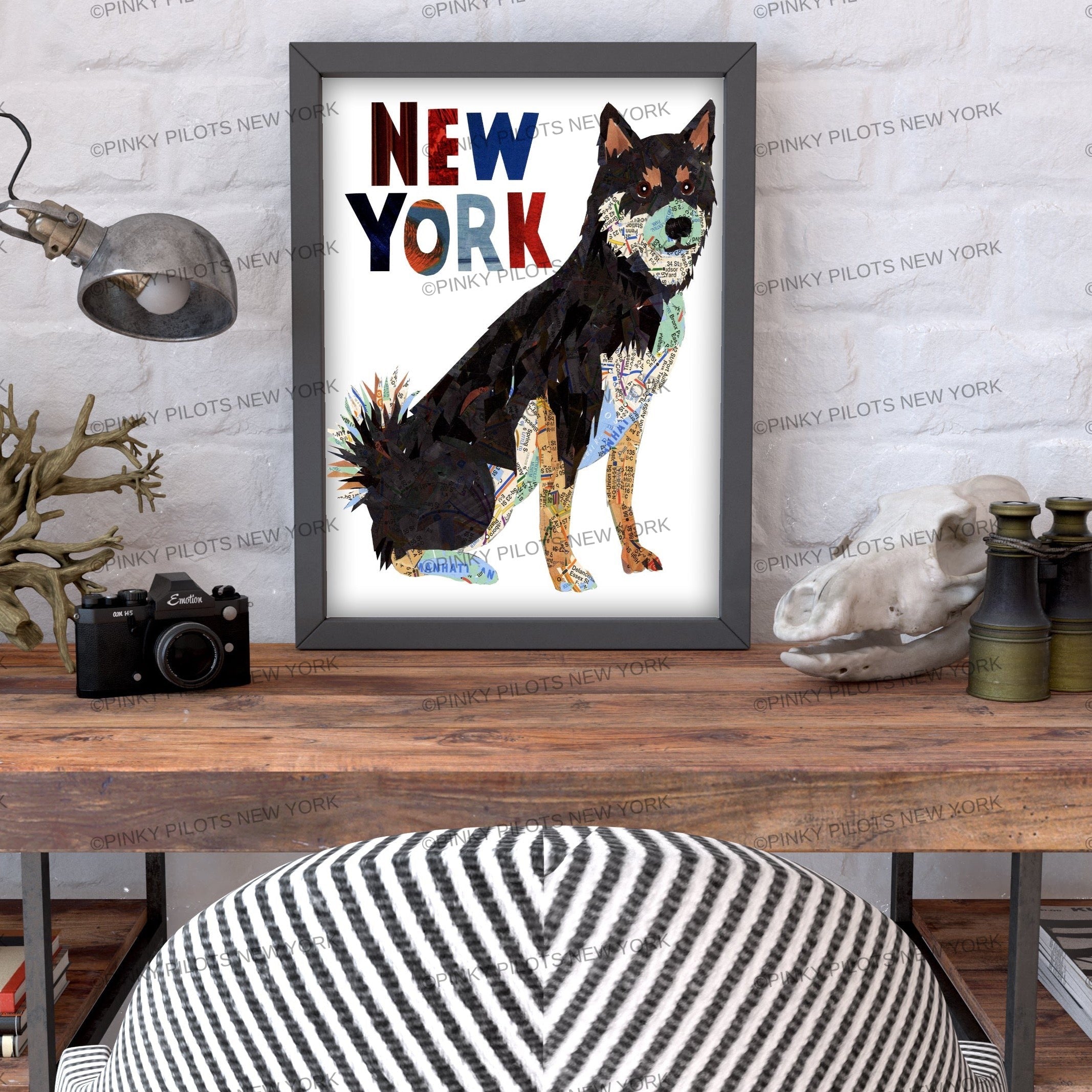 map dog SHIBA INU DOG ART