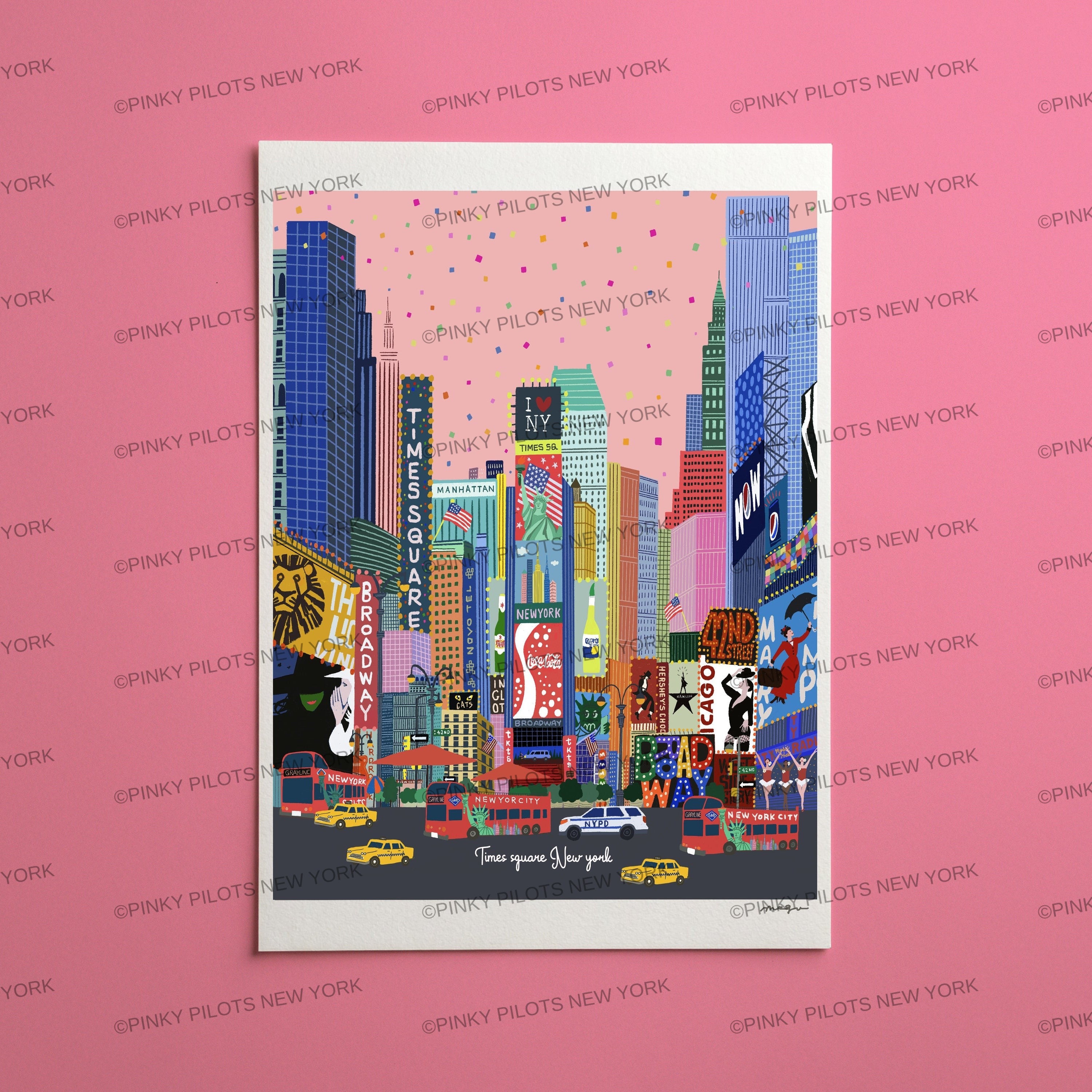 Times sq New York illustration