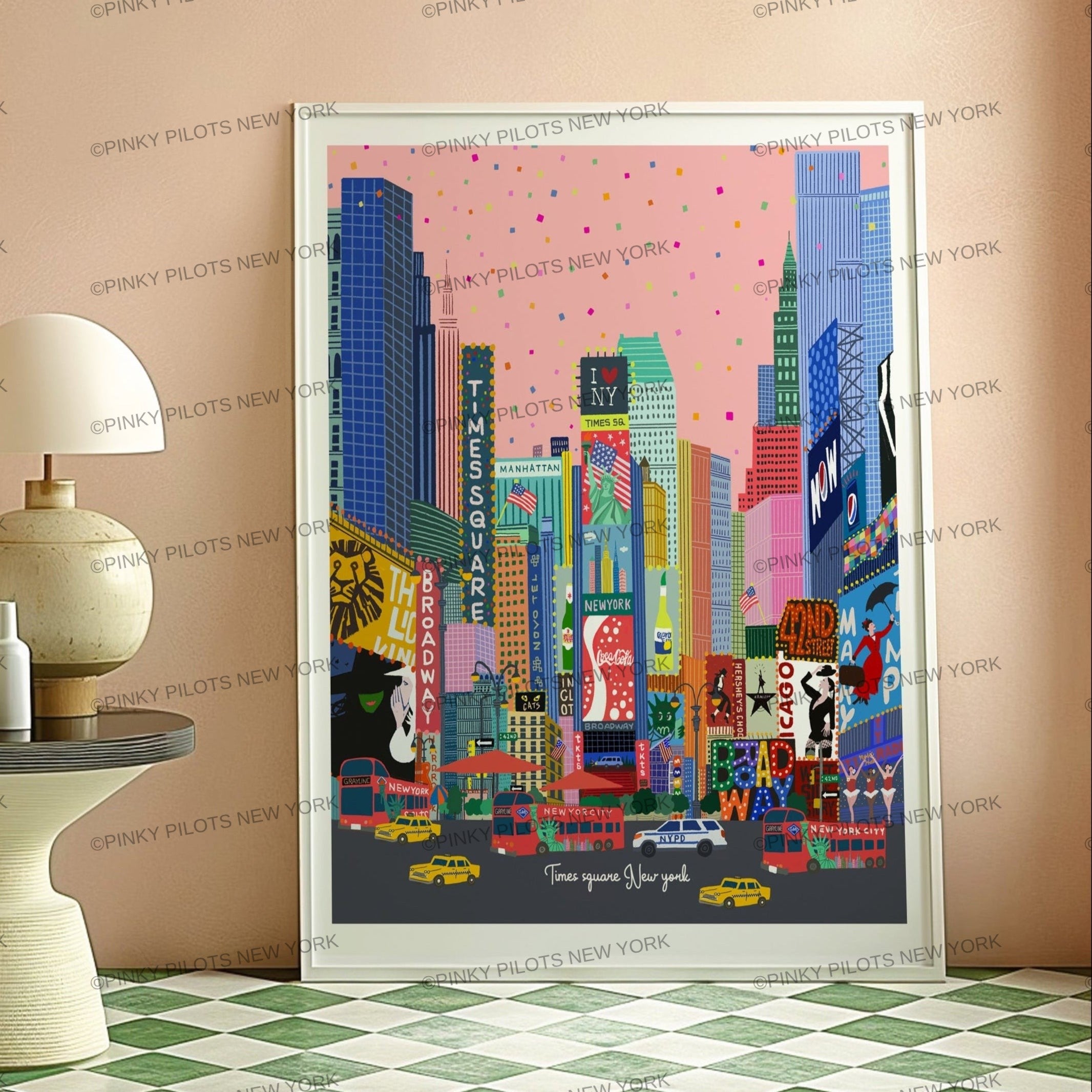 Times sq New York illustration