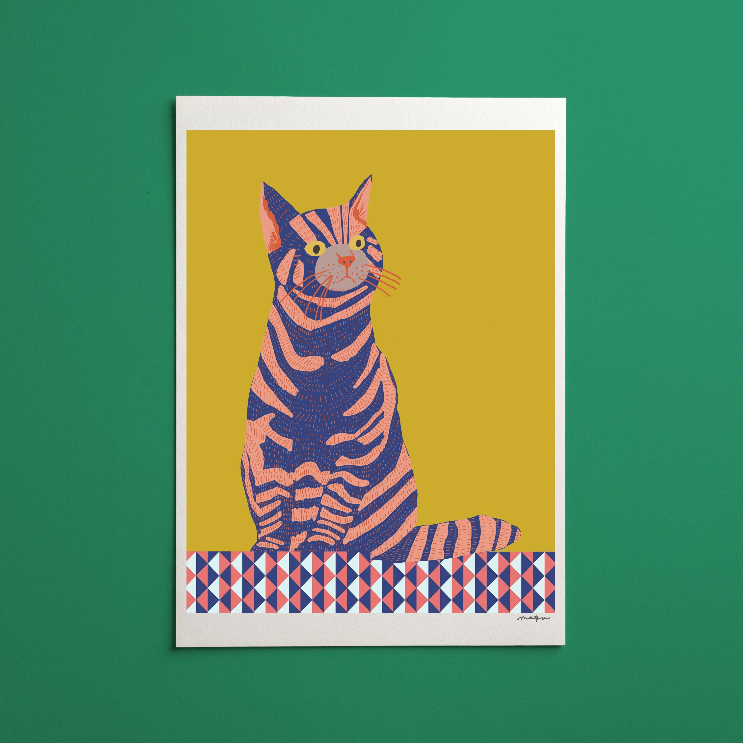 Cat art print/cat illustration /cat print wall art/art print cat/cat