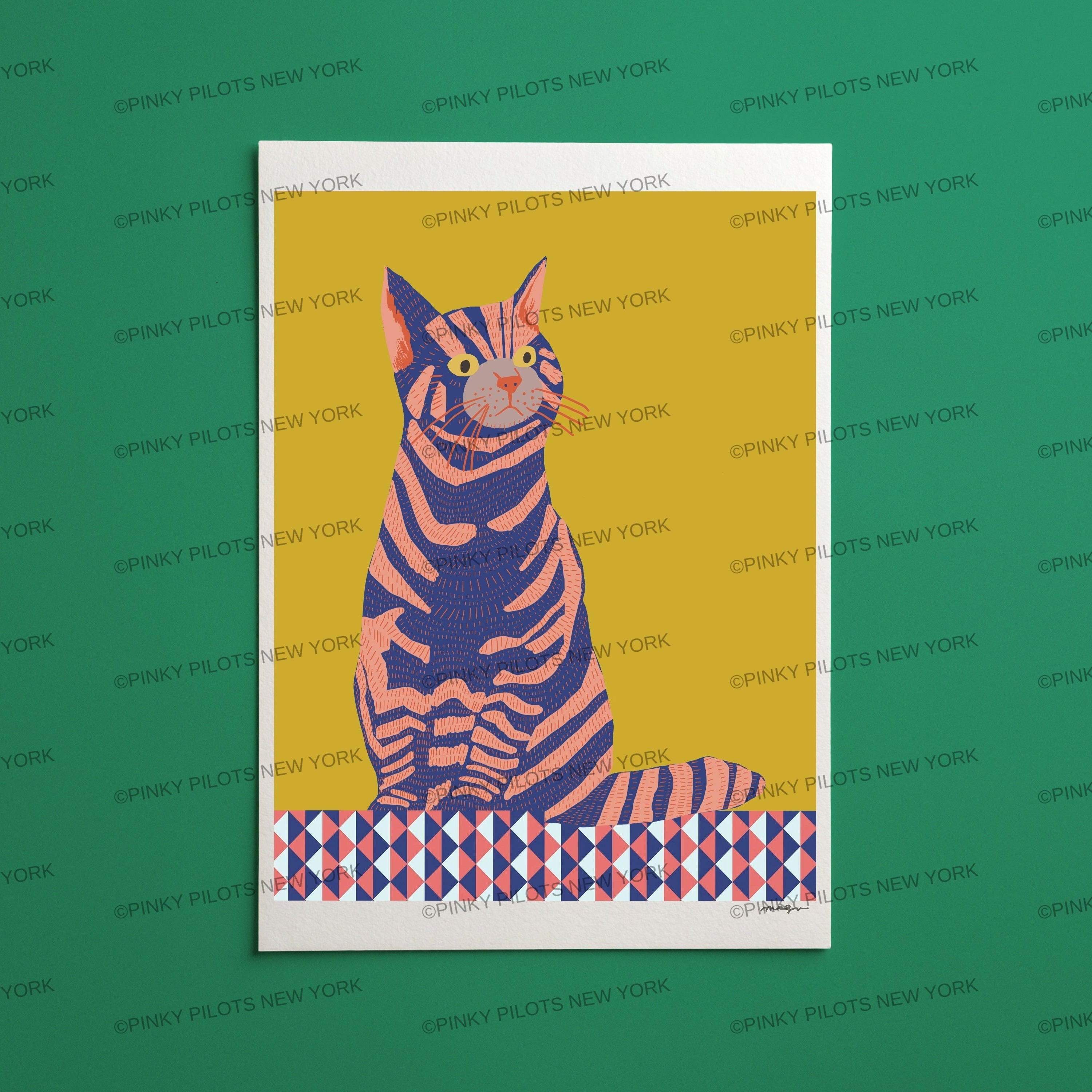 Tom Cat art print/cat illustration /cat print wall art/art print cat/cat