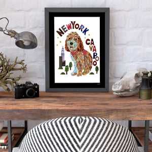 Map Dog CavaPoo Art