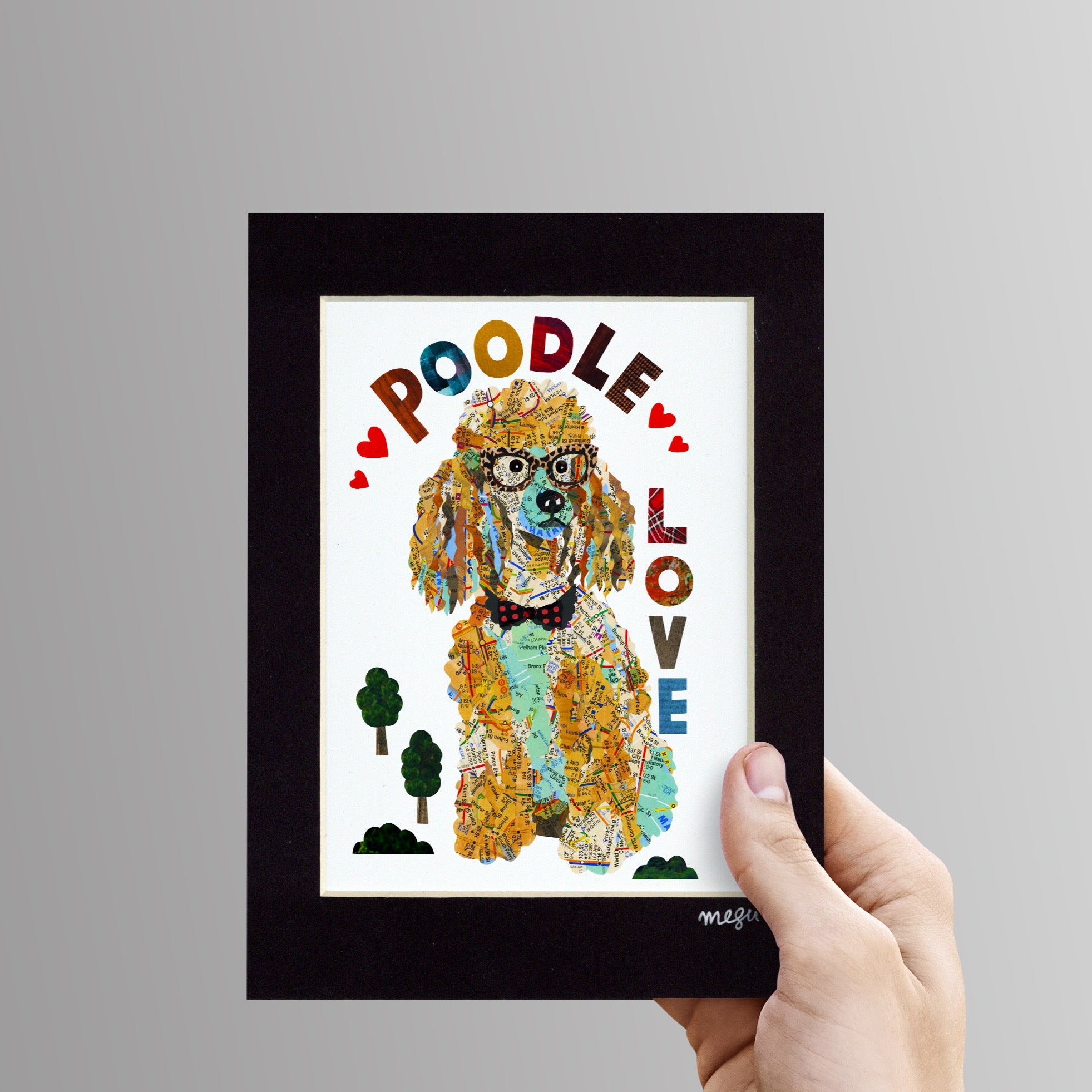 Map dog love TOY POODLE dog /POODLE ART