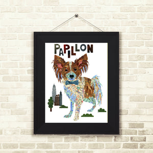 Papillon Dog Art Print - Papillon Art Print- Papillon Dog Art -Papillon Dog gift-Papillon