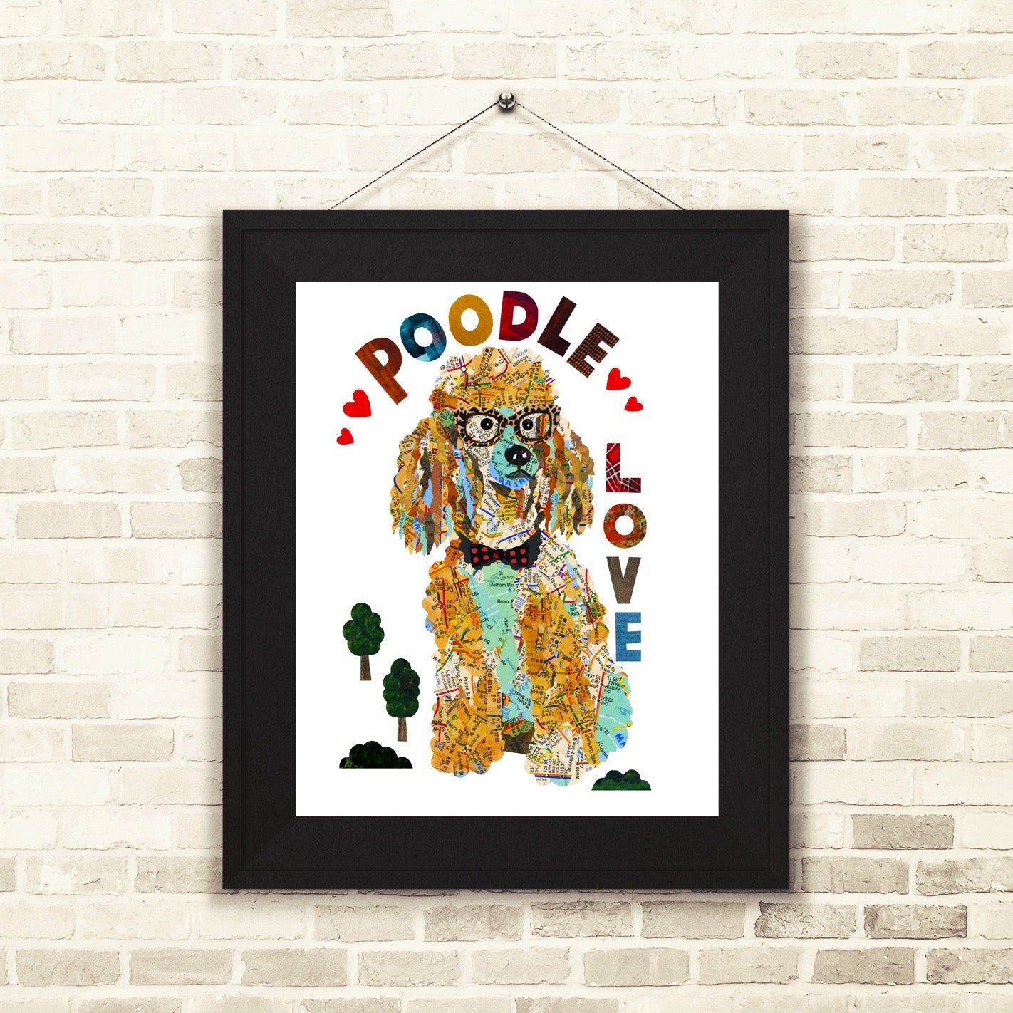Map dog love TOY POODLE dog /POODLE ART