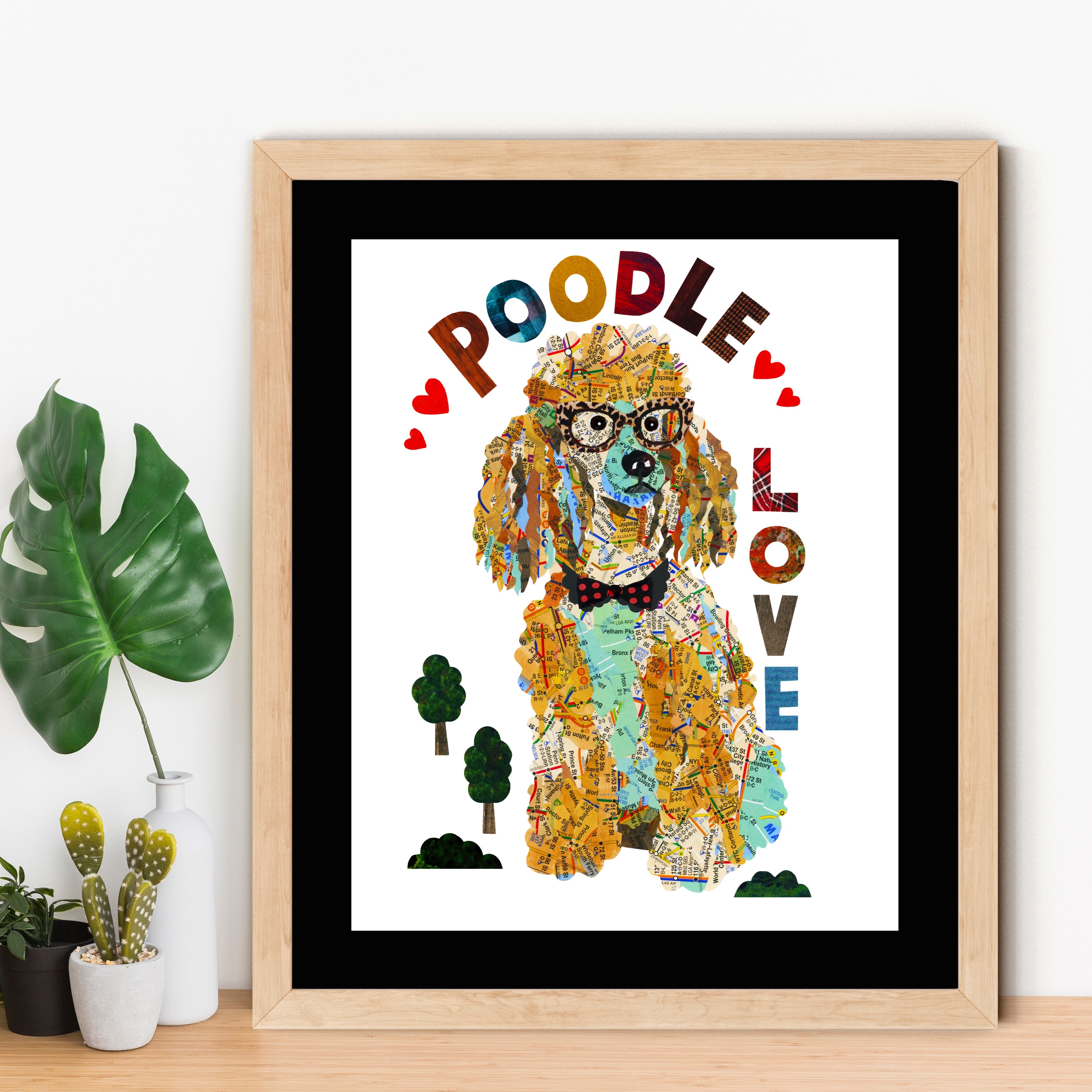Map dog love TOY POODLE dog /POODLE ART