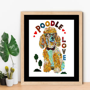 Map dog love TOY POODLE dog /POODLE ART