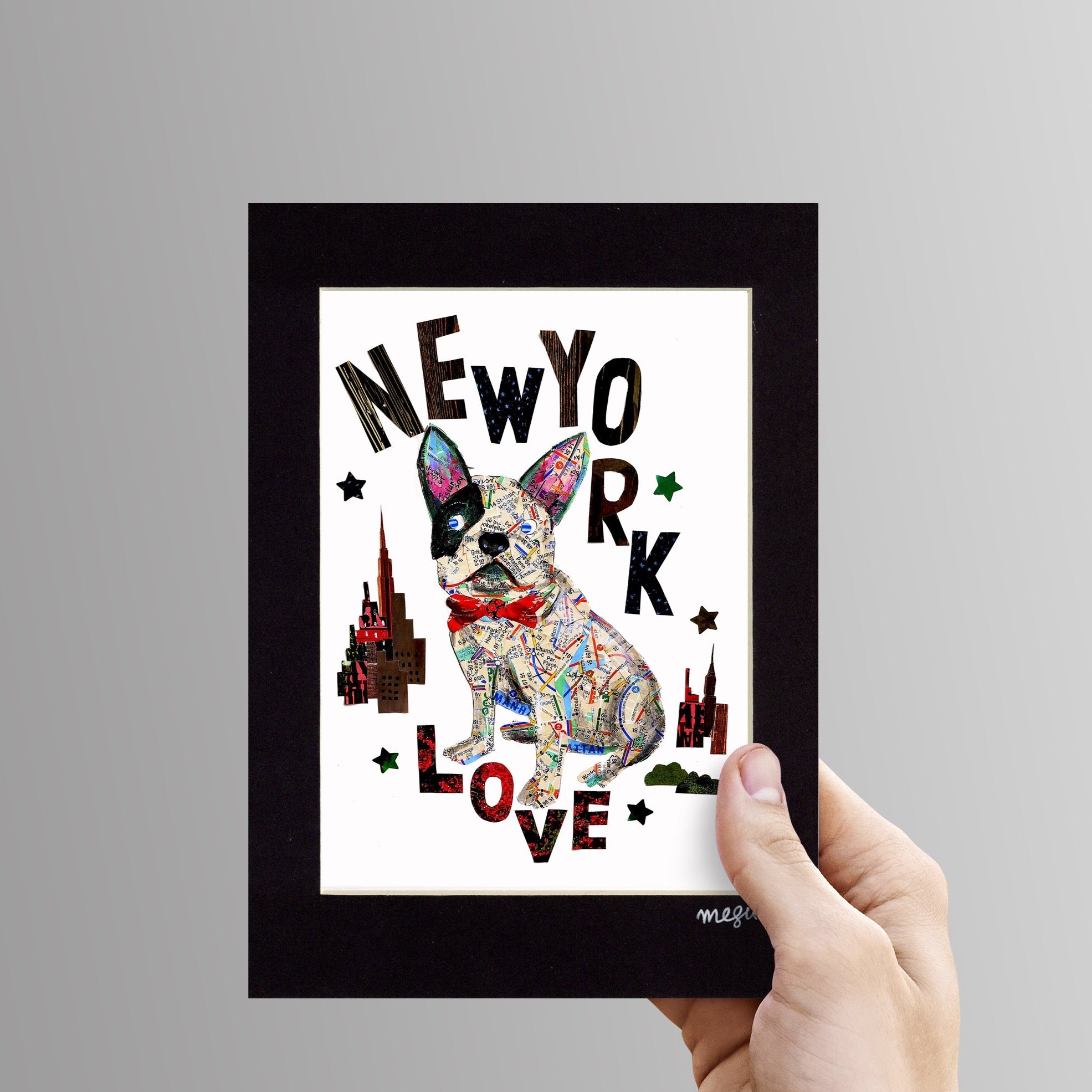 Map dog love french bull dog