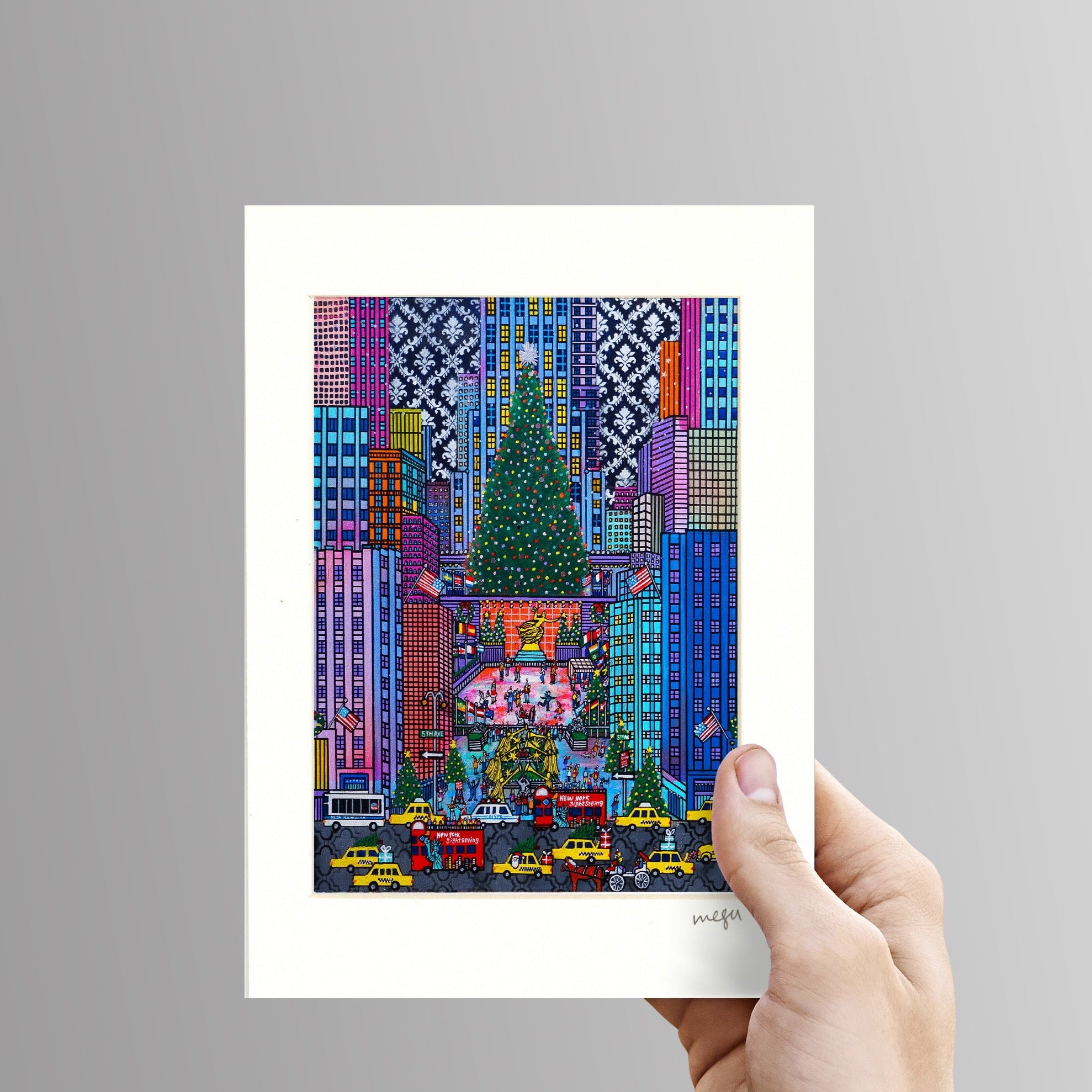 Merry Christmas in NYC" Rockefeller center New York /5TH AVE NYC