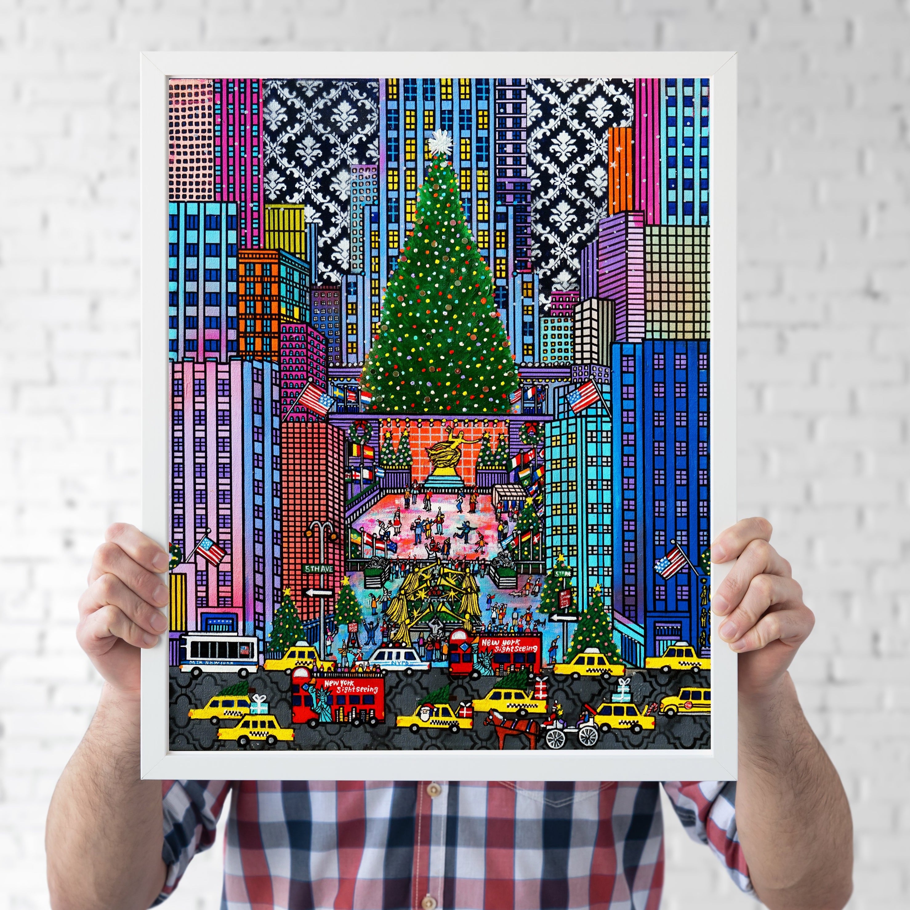 Merry Christmas in NYC" Rockefeller center New York /5TH AVE NYC