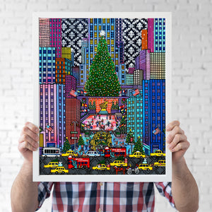 Merry Christmas in NYC" Rockefeller center New York /5TH AVE NYC