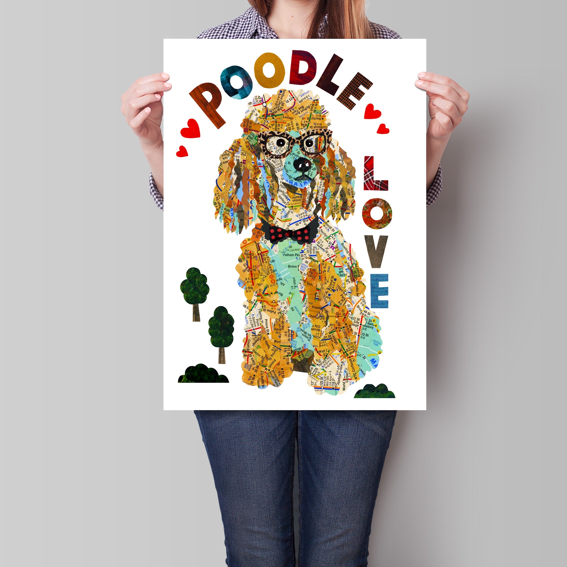 Map dog love TOY POODLE dog /POODLE ART