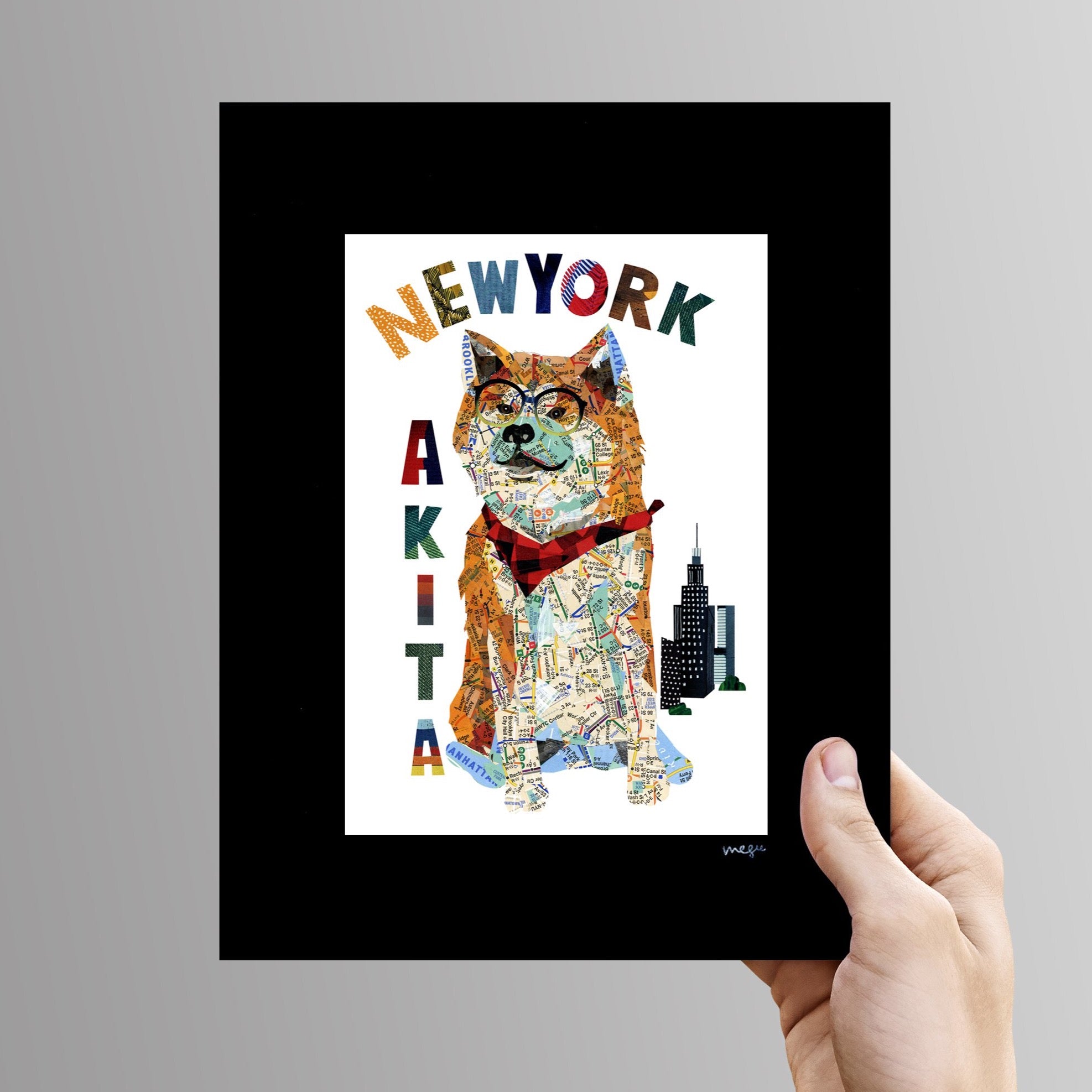 Map dog AKITA DOG /AKITA Dog Art