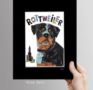 Map dog ROTTWEILER dog art