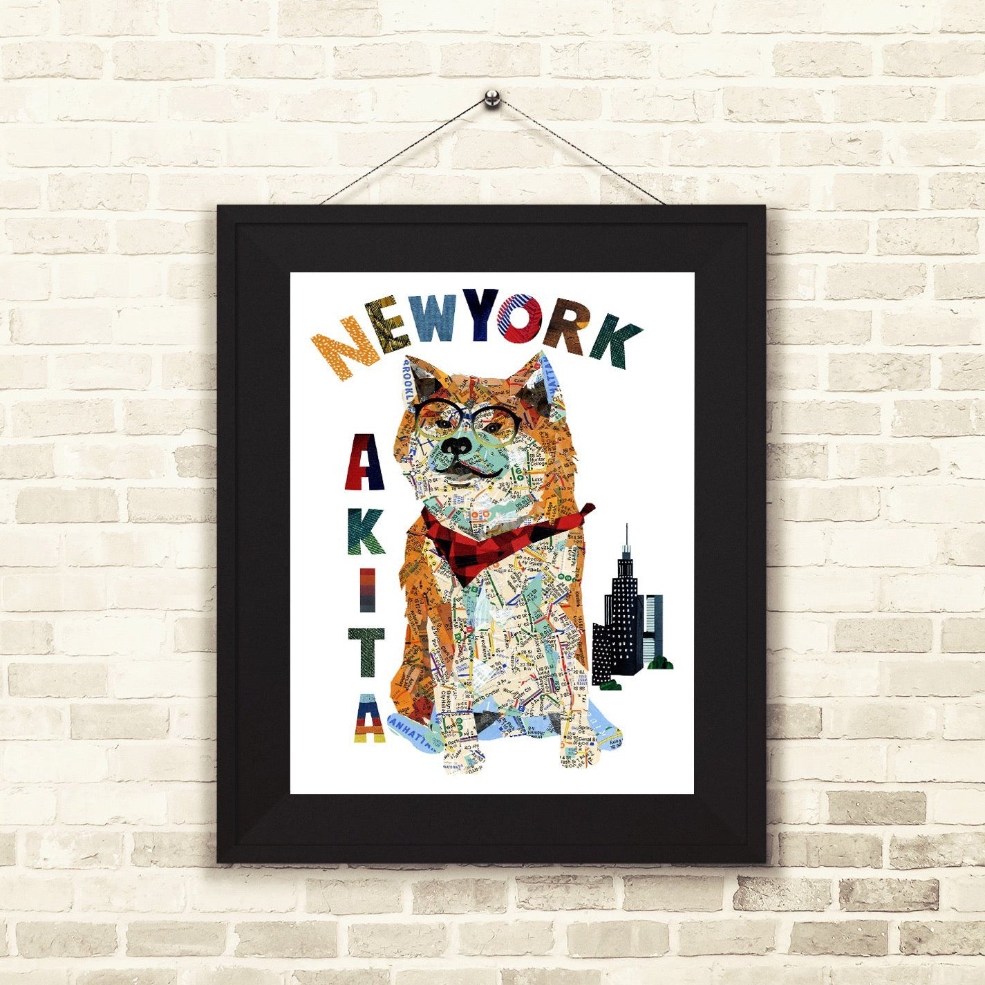 Map dog AKITA DOG /AKITA Dog Art