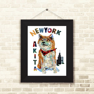 Map dog AKITA DOG /AKITA Dog Art