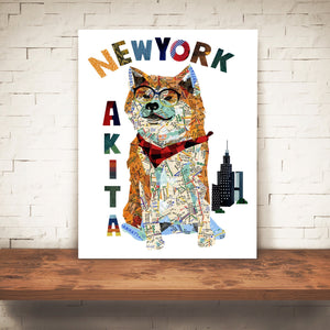 Map dog AKITA DOG /AKITA Dog Art