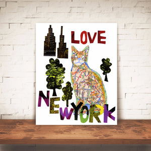 Map cat "LOVE NY CAT"