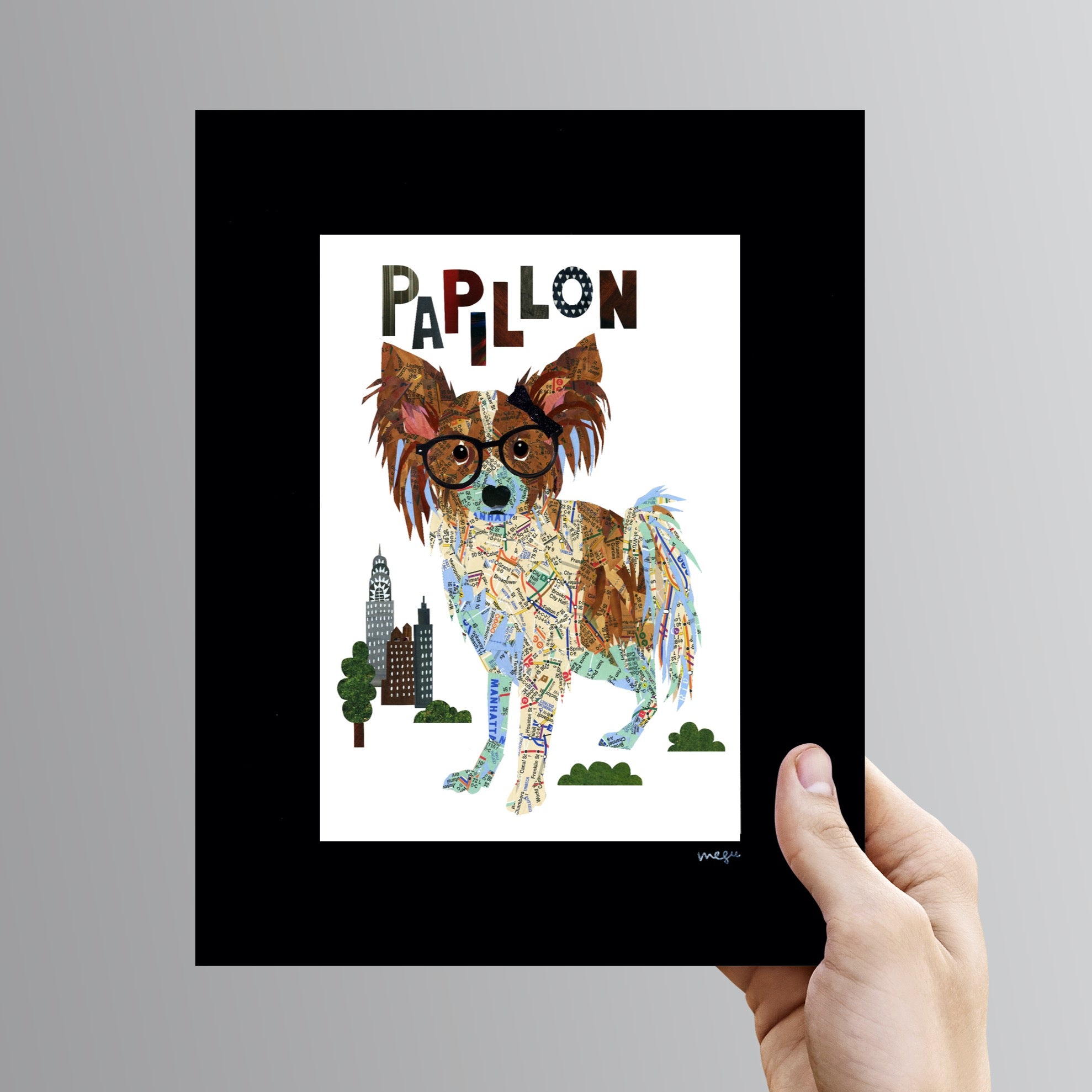 Papillon Dog Art Print - Papillon Art Print- Papillon Dog Art -Papillon Dog gift-Papillon