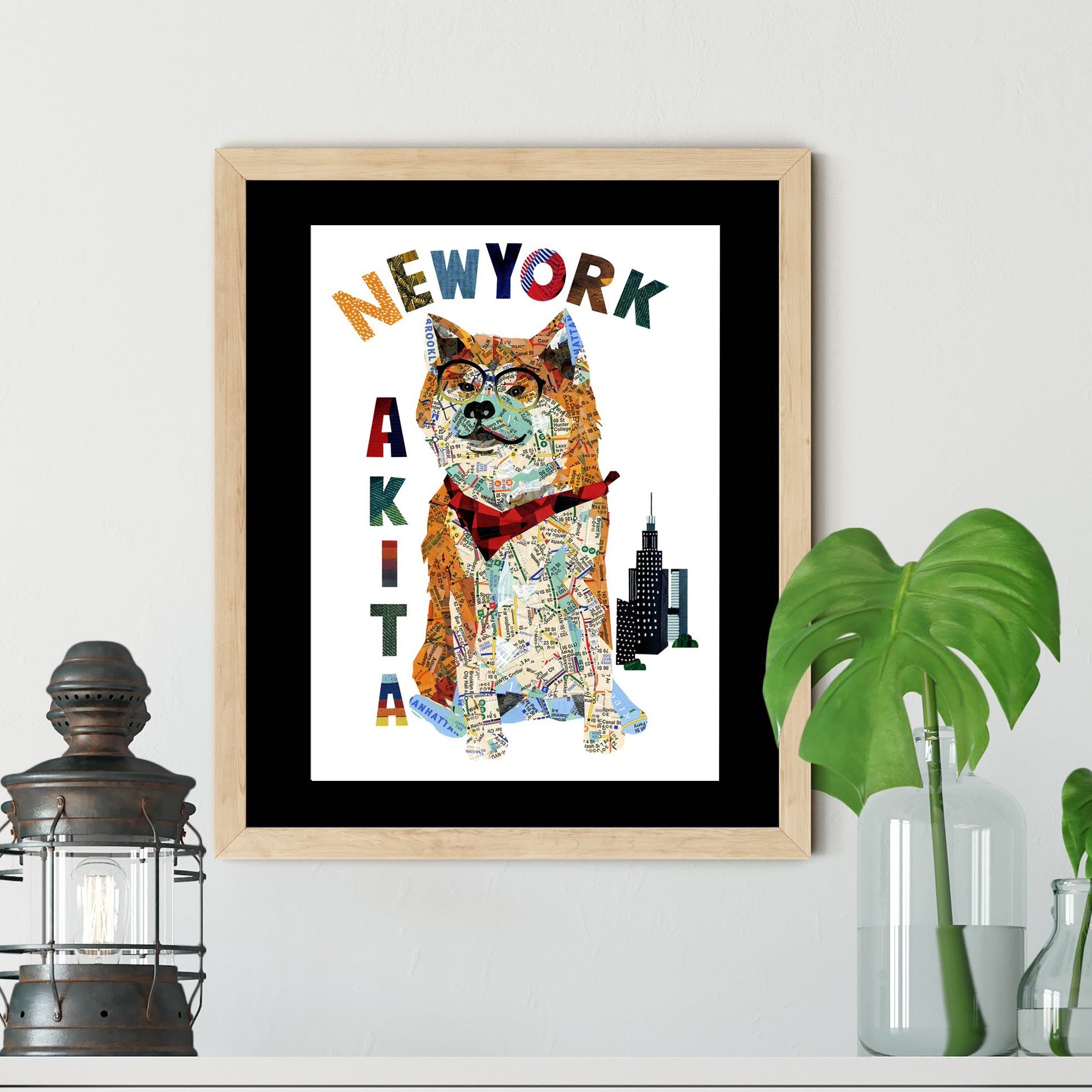 Map dog AKITA DOG /AKITA Dog Art