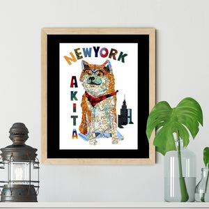Map dog AKITA DOG /AKITA Dog Art