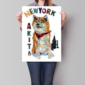 Map dog AKITA DOG /AKITA Dog Art